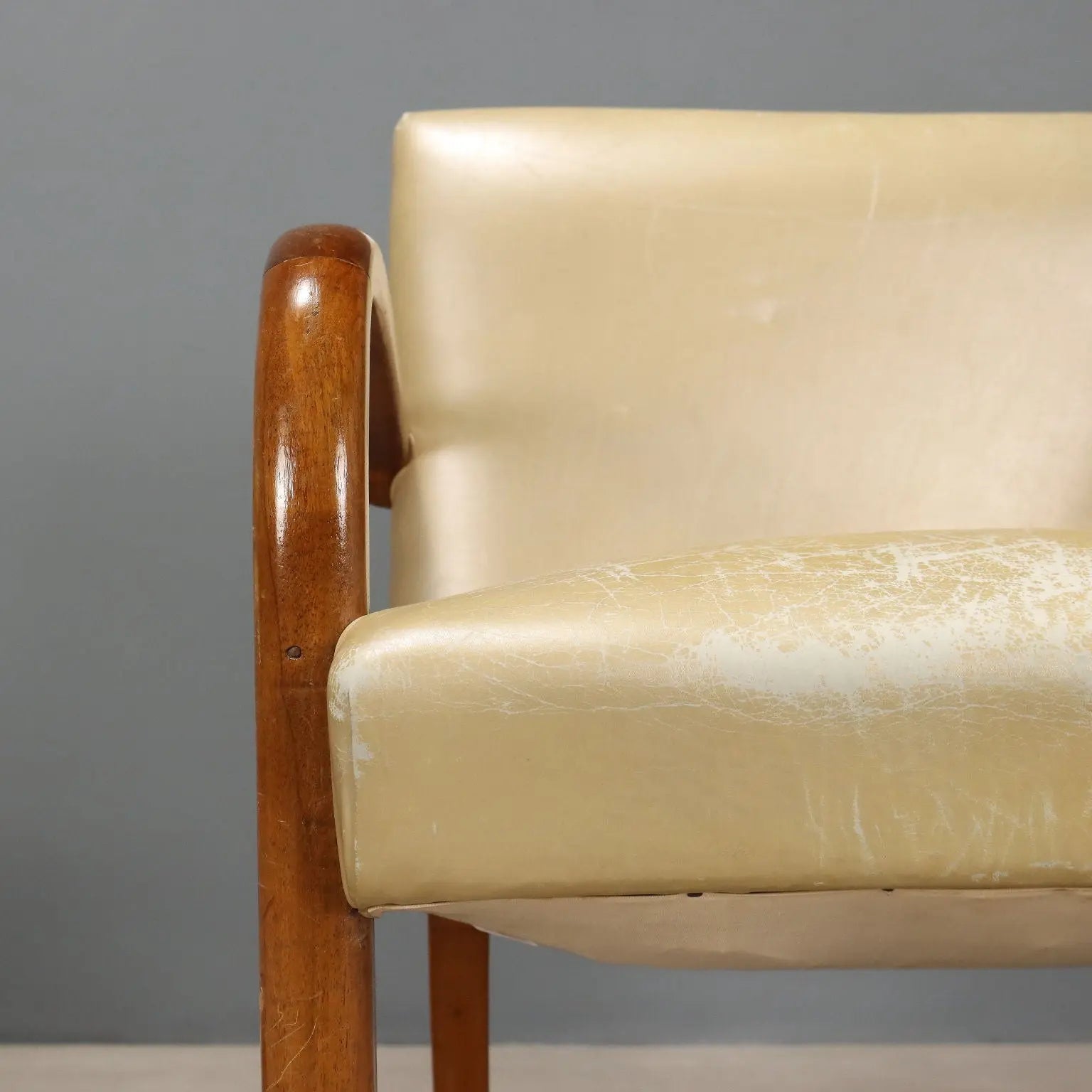 Vintage Armchairs Beech Leatherette Design Italy 1960s | Modernism | Armchairs