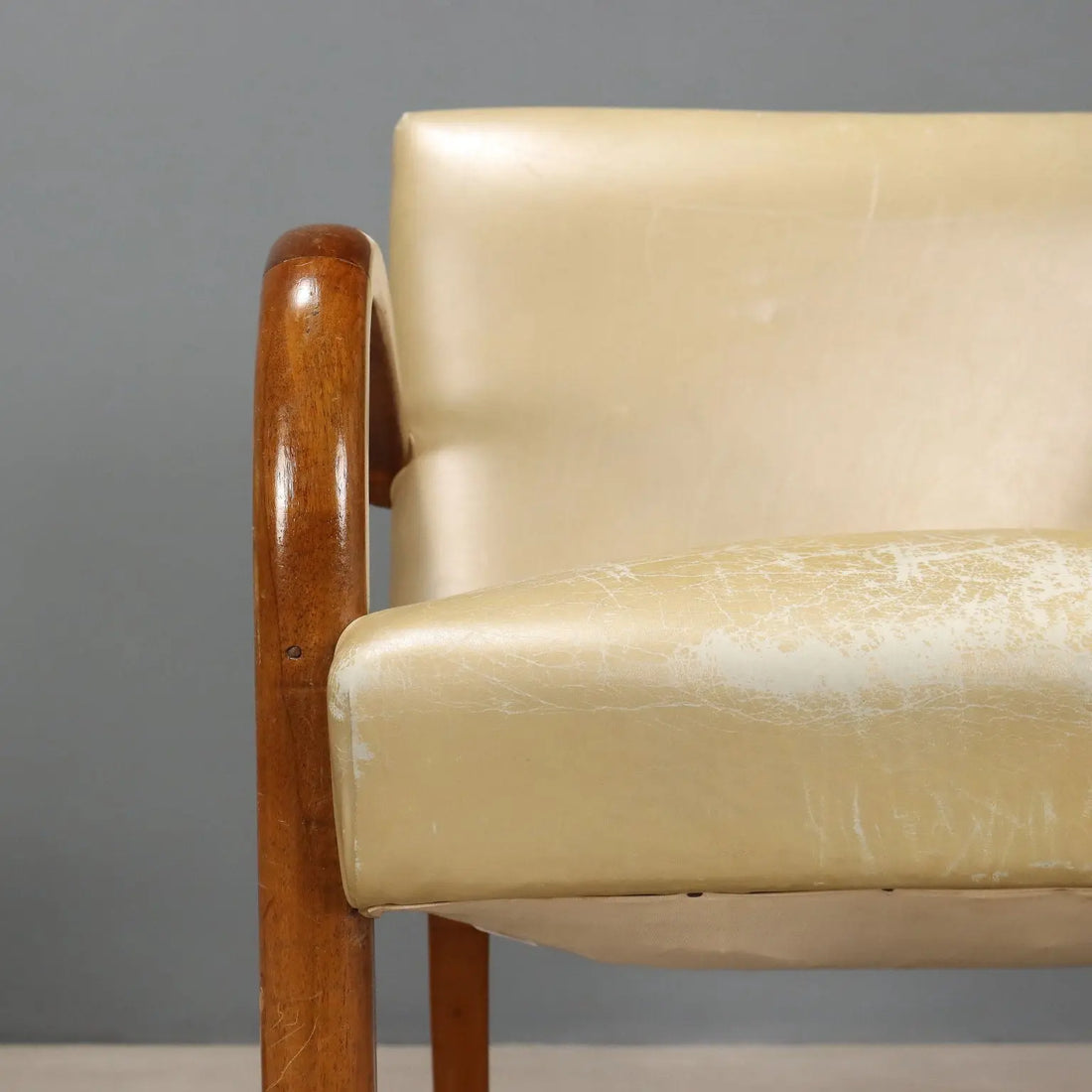 Vintage Armchairs Beech Leatherette Design Italy 1960s | Modernism | Armchairs