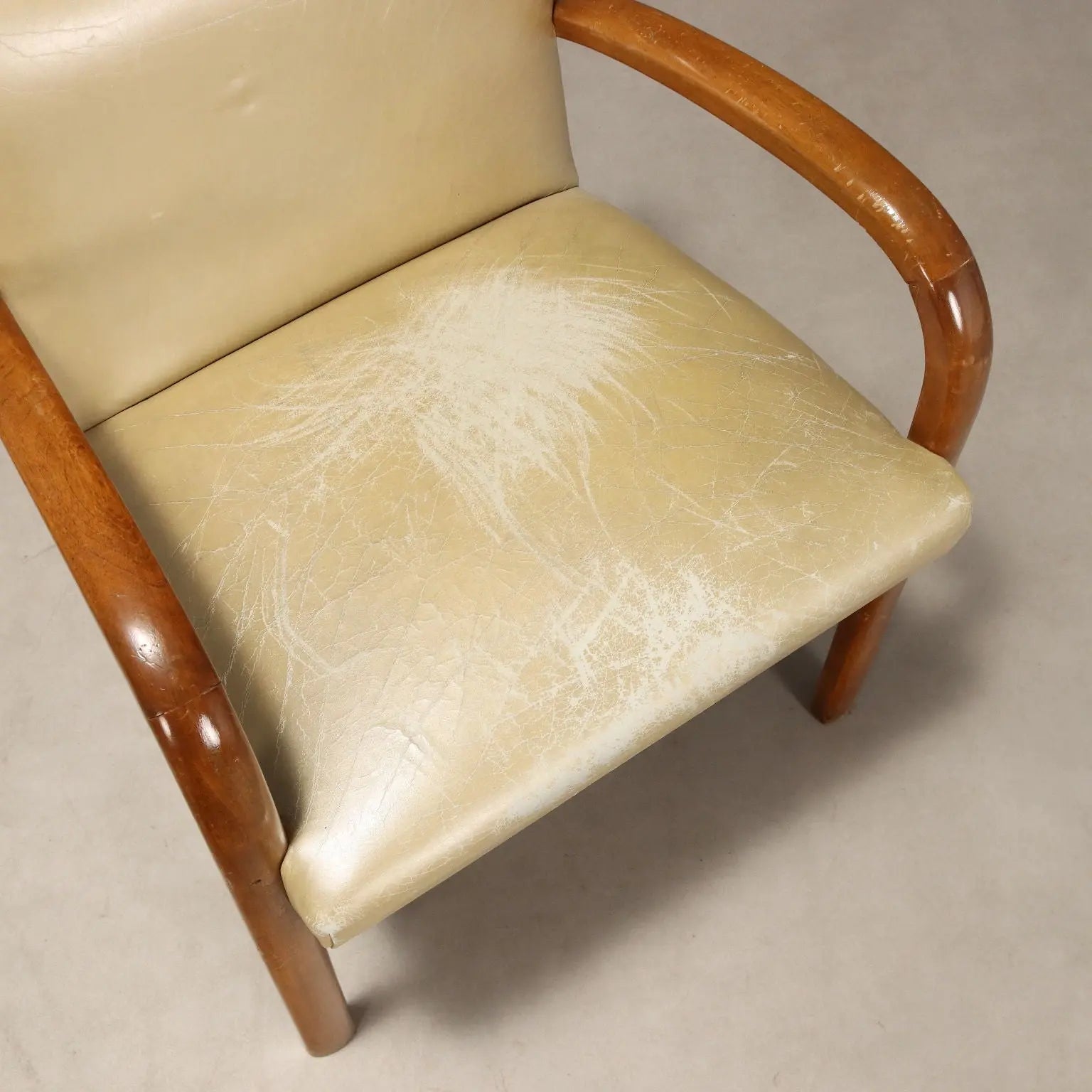 Vintage Armchairs Beech Leatherette Design Italy 1960s | Modernism | Armchairs