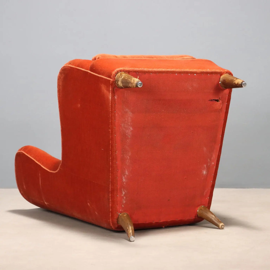 Vintage Armchair Wood Fabric Design Italy 1950s-1960s | Modernism | Armchairs