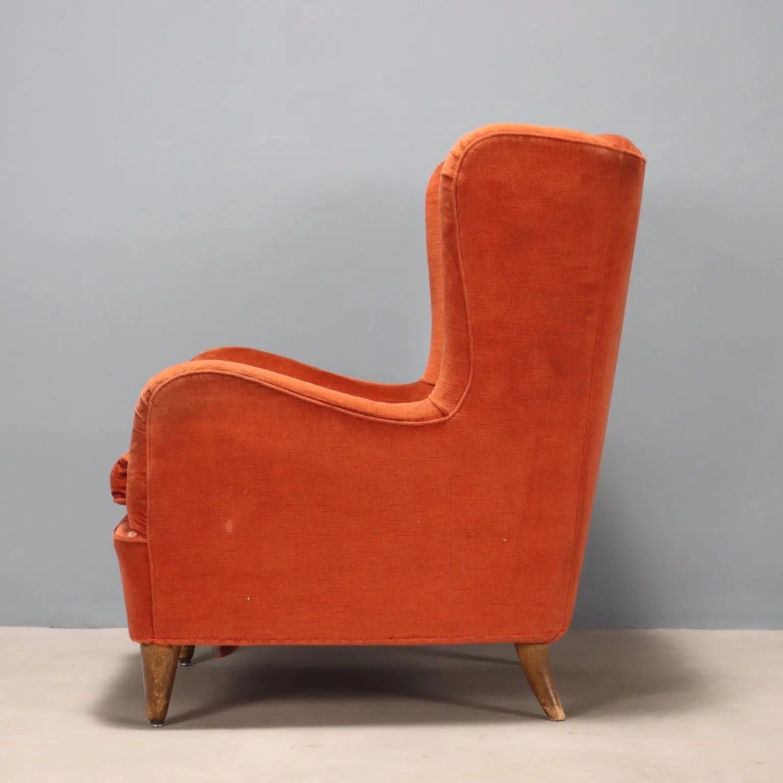 Vintage Armchair Wood Fabric Design Italy 1950s-1960s | Modernism | Armchairs