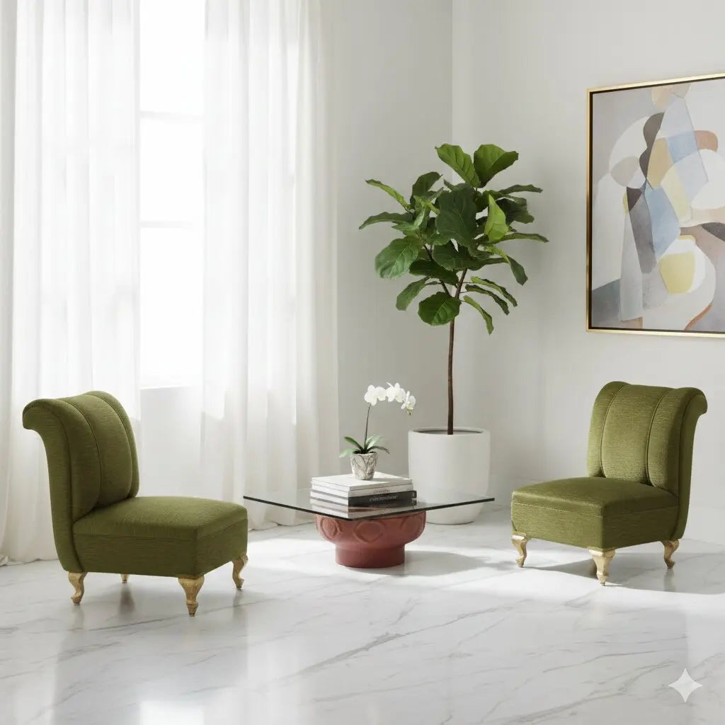 Vintage Armchairs Fabric Wood Italy XX Century | Modernism | Armchairs