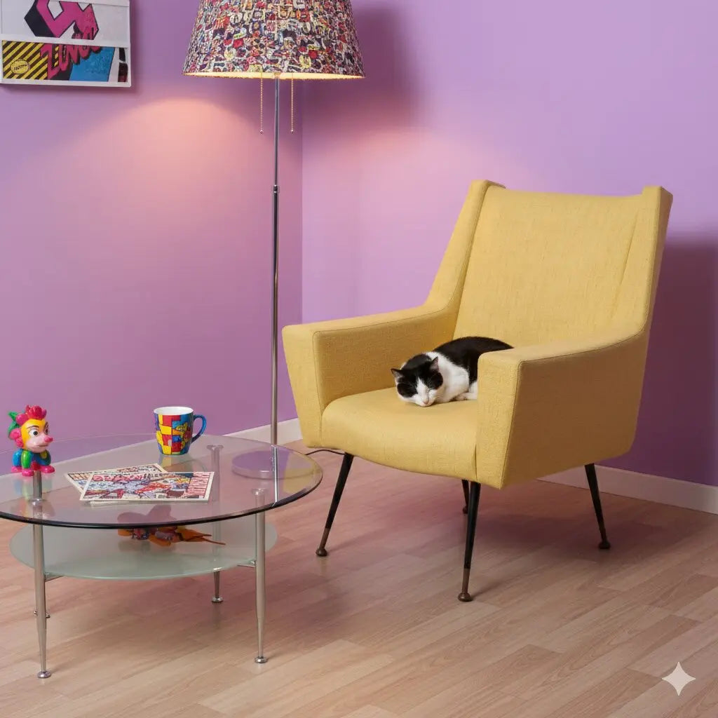 Vintage Armchair Fabric Metal Design Italy 1960s - 1960s | Modernism | Armchairs