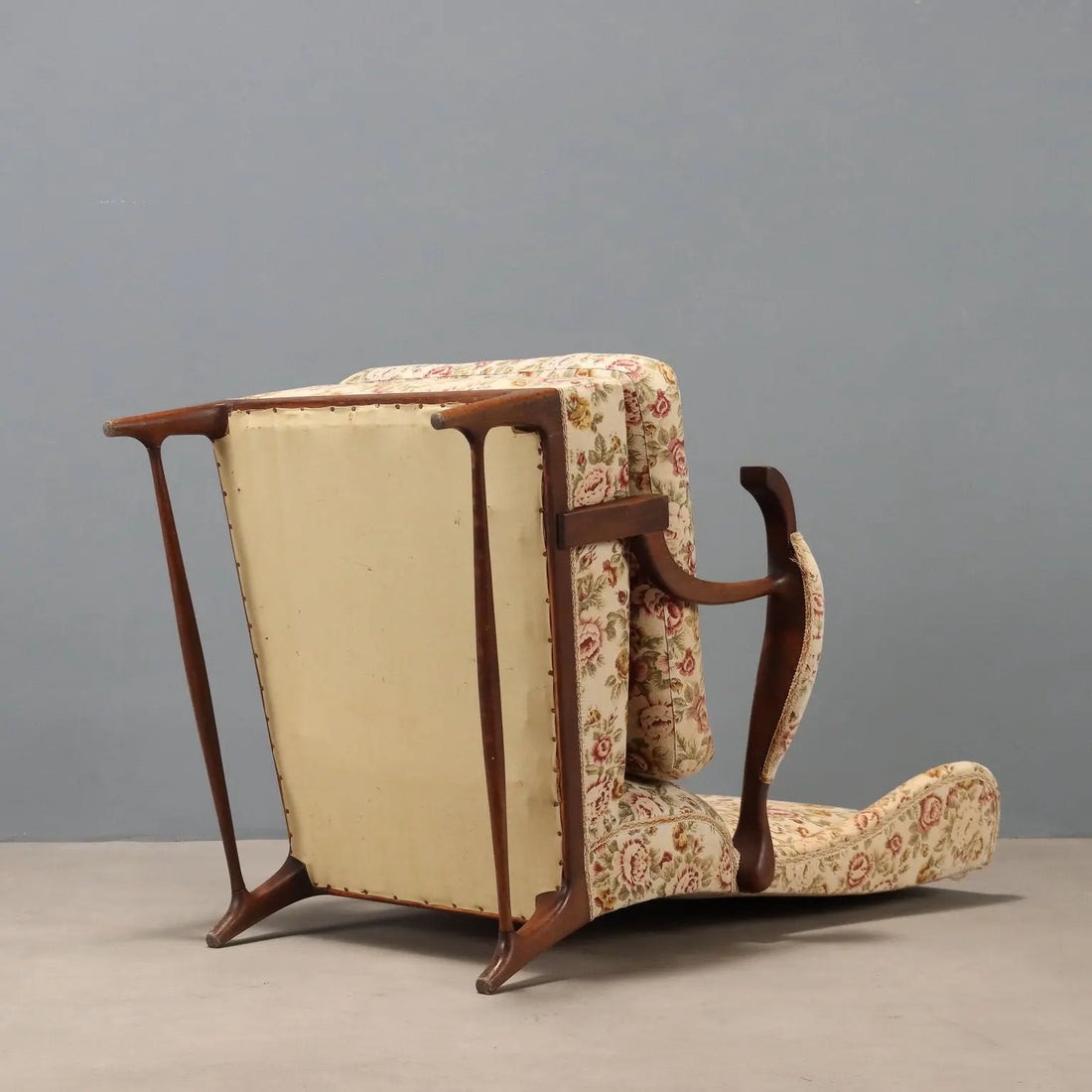 Vintage Armchair Frama Marelli Fabric Design Italy 1950s | Modernism | Armchairs
