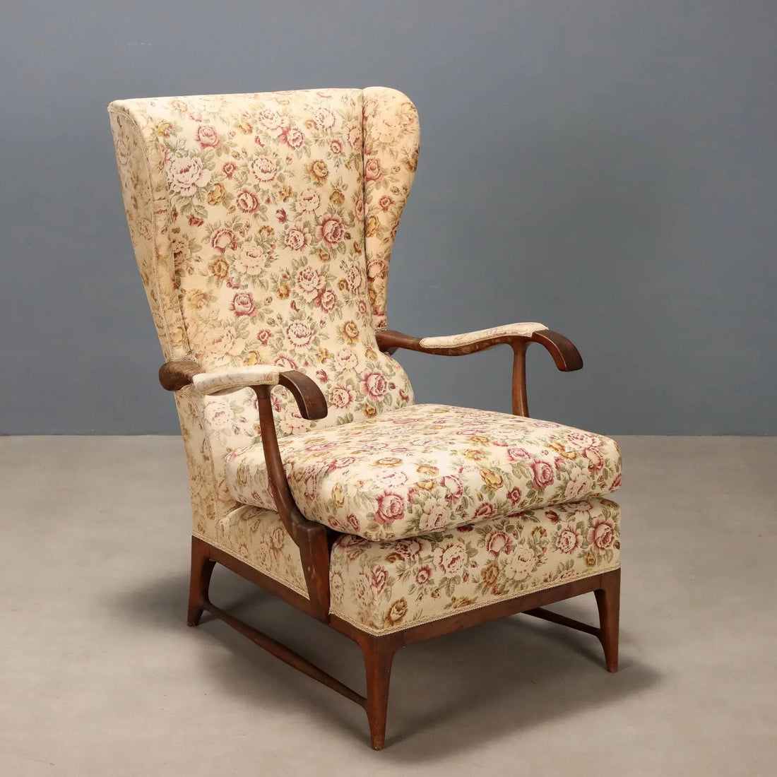Vintage Armchair Frama Marelli Fabric Design Italy 1950s | Modernism | Armchairs