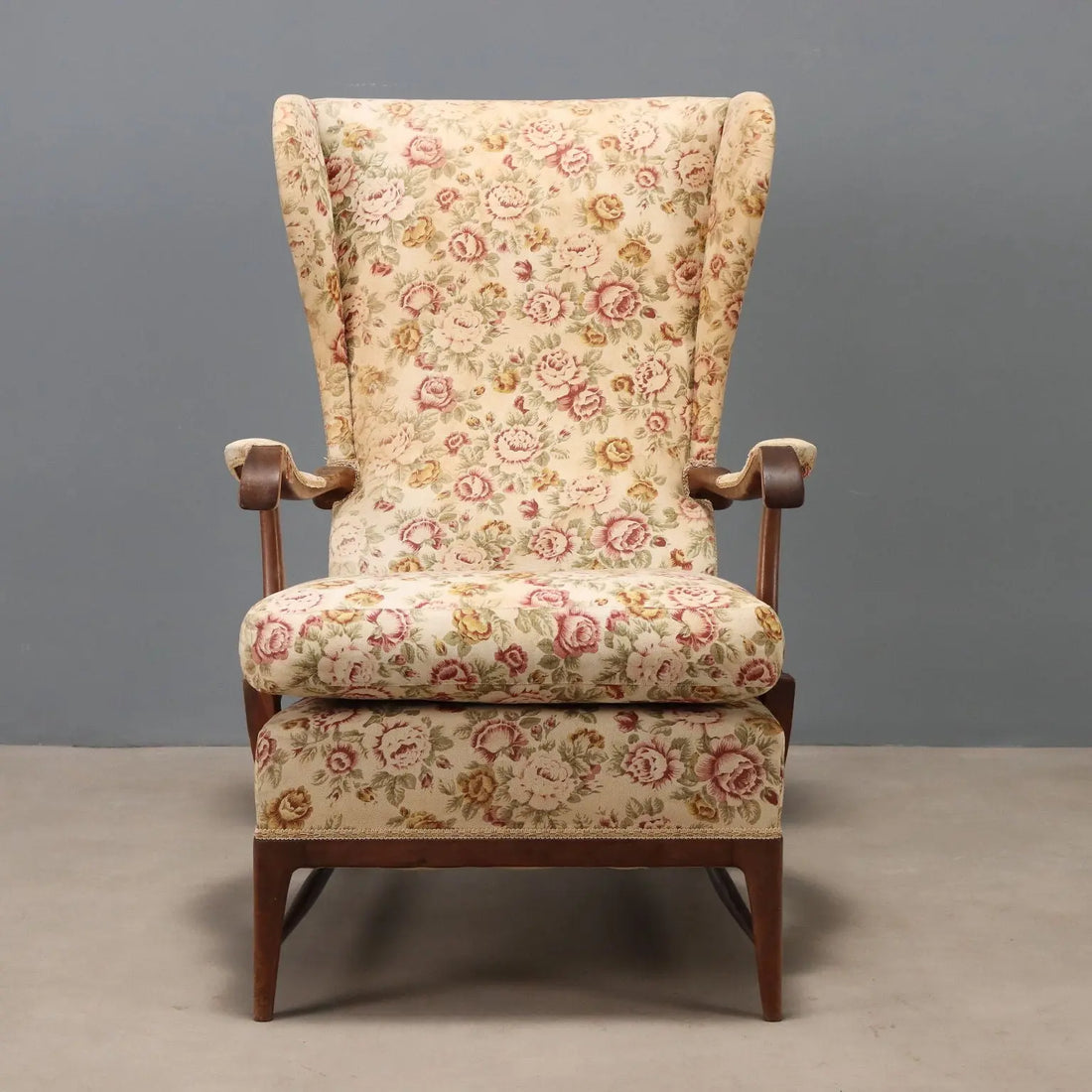 Vintage Armchair Frama Marelli Fabric Design Italy 1950s | Modernism | Armchairs