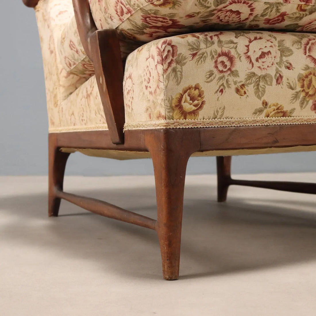 Vintage Armchair Frama Marelli Fabric Design Italy 1950s | Modernism | Armchairs