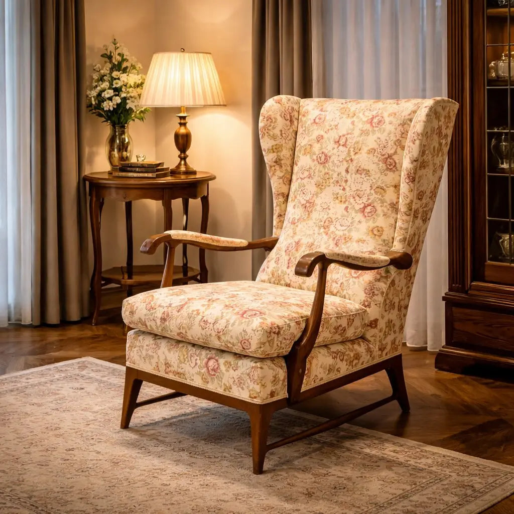 Vintage Armchair Frama Marelli Fabric Design Italy 1950s | Modernism | Armchairs