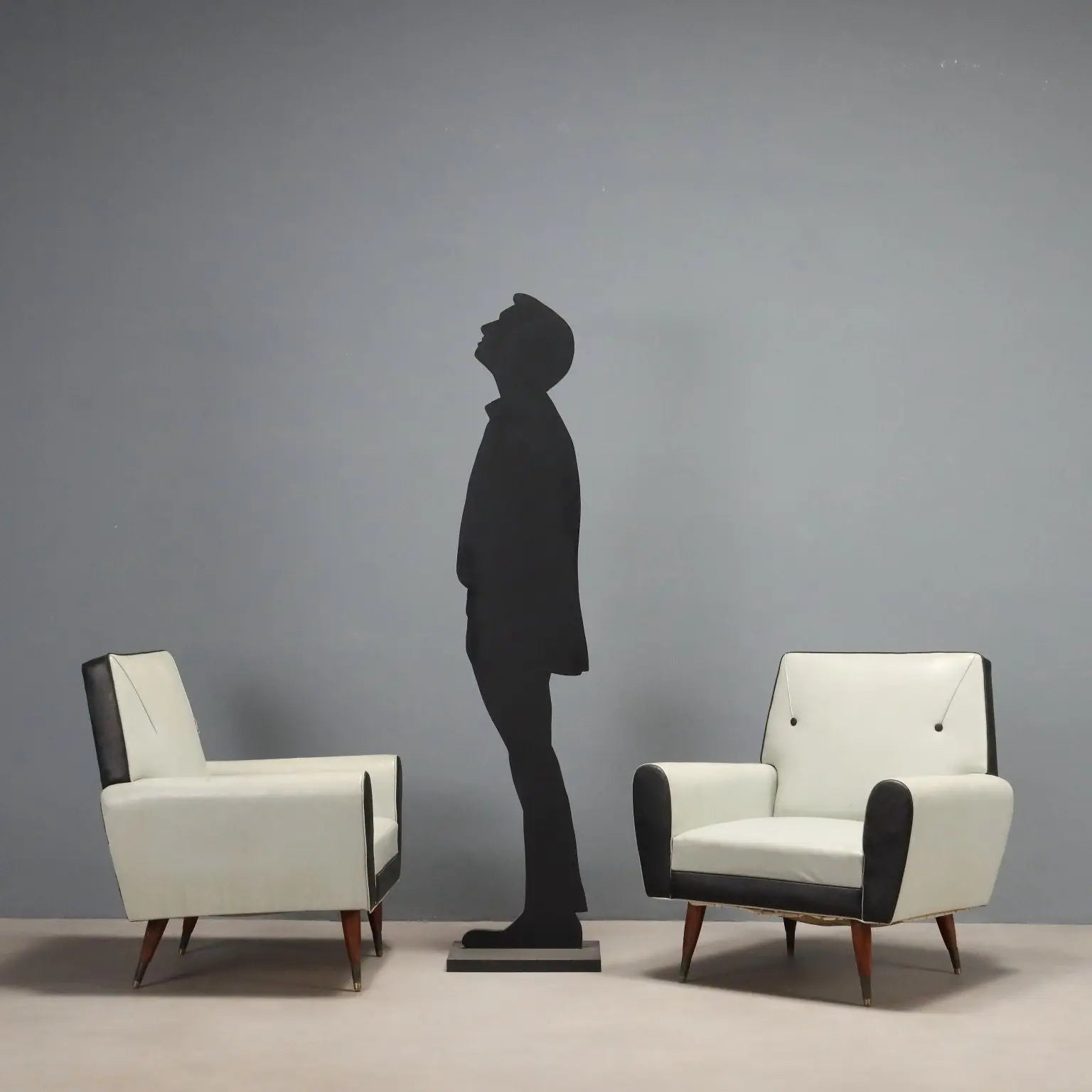 Vintage Armchairs Two-Tone Leatherette Design Italy 1960s | Modernism | Armchairs
