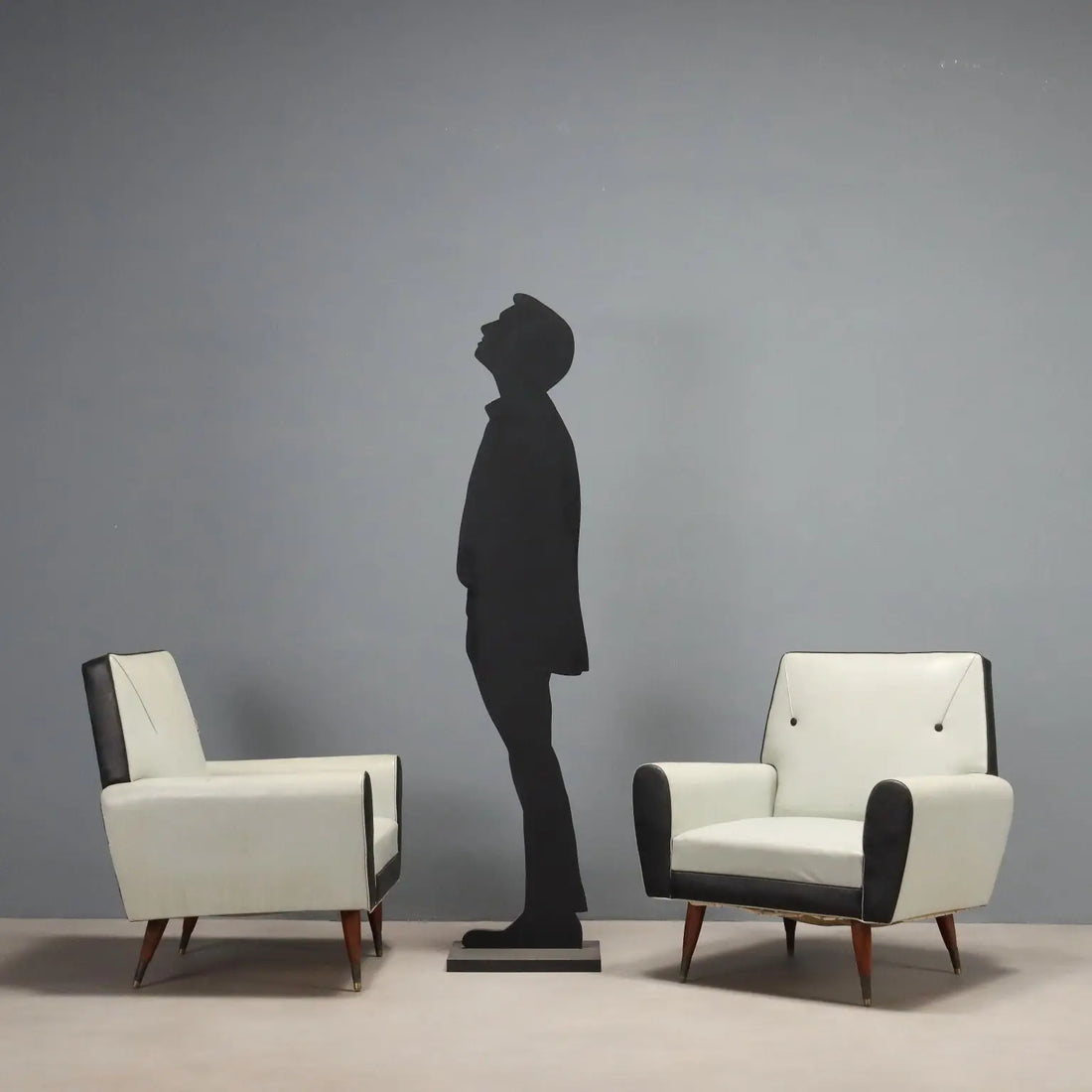 Vintage Armchairs Two-Tone Leatherette Design Italy 1960s | Modernism | Armchairs