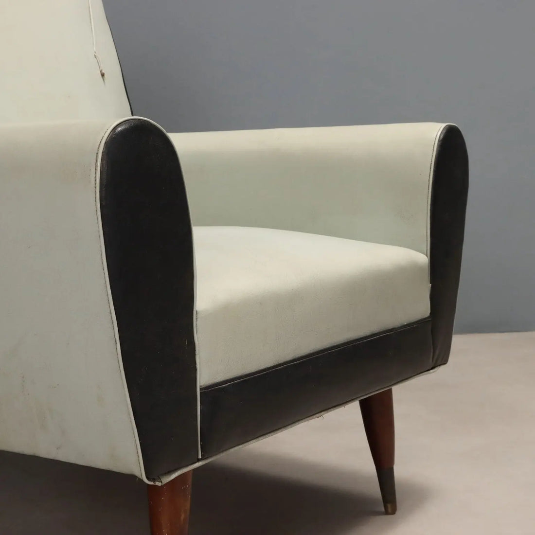 Vintage Armchairs Two-Tone Leatherette Design Italy 1960s | Modernism | Armchairs
