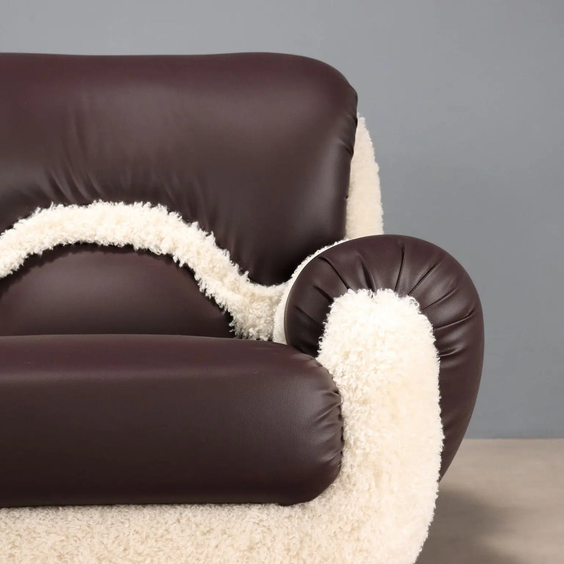 1970s Armchairs in Faux Leather and Fur - Mid-Century