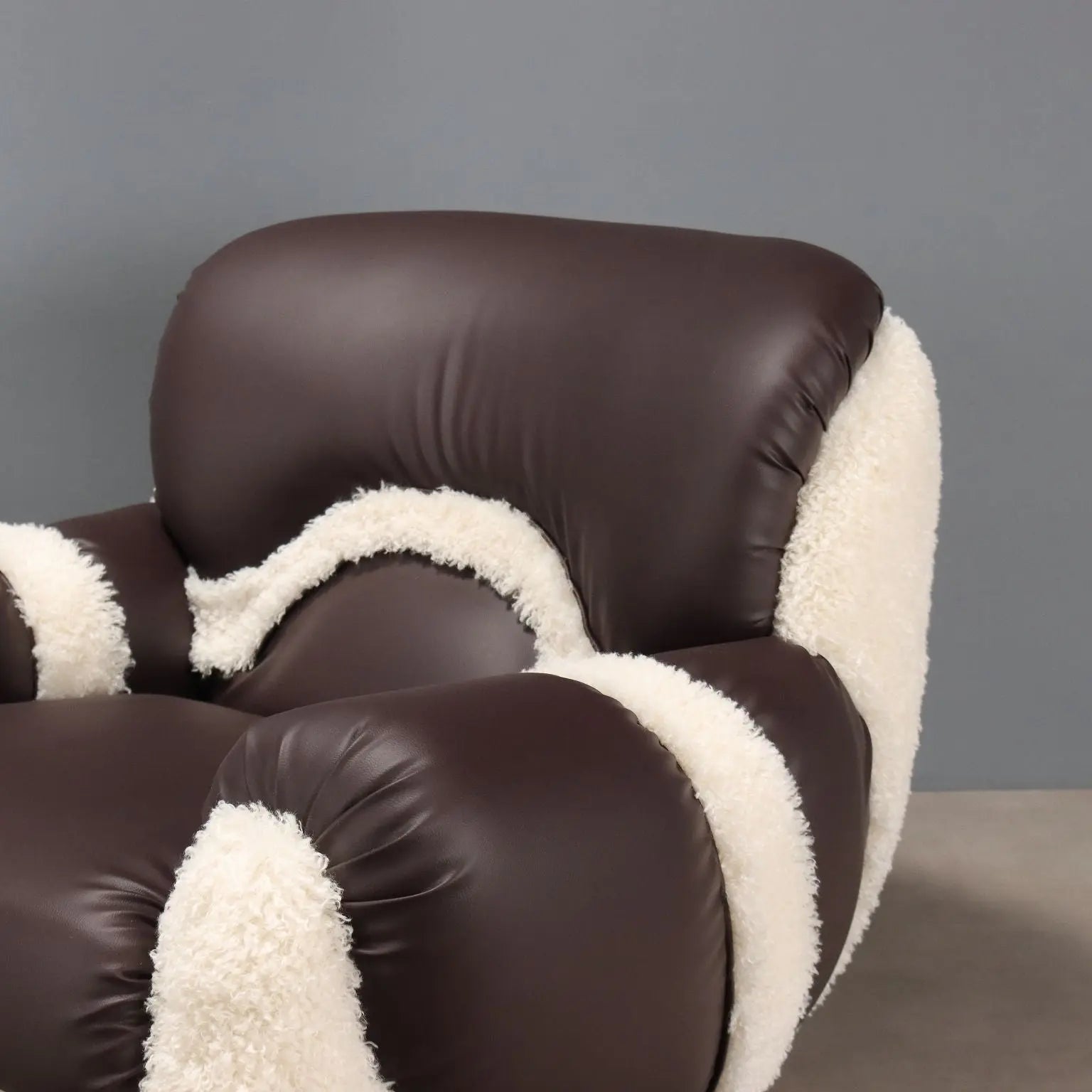 1970s Armchairs in Faux Leather and Fur - Mid-Century