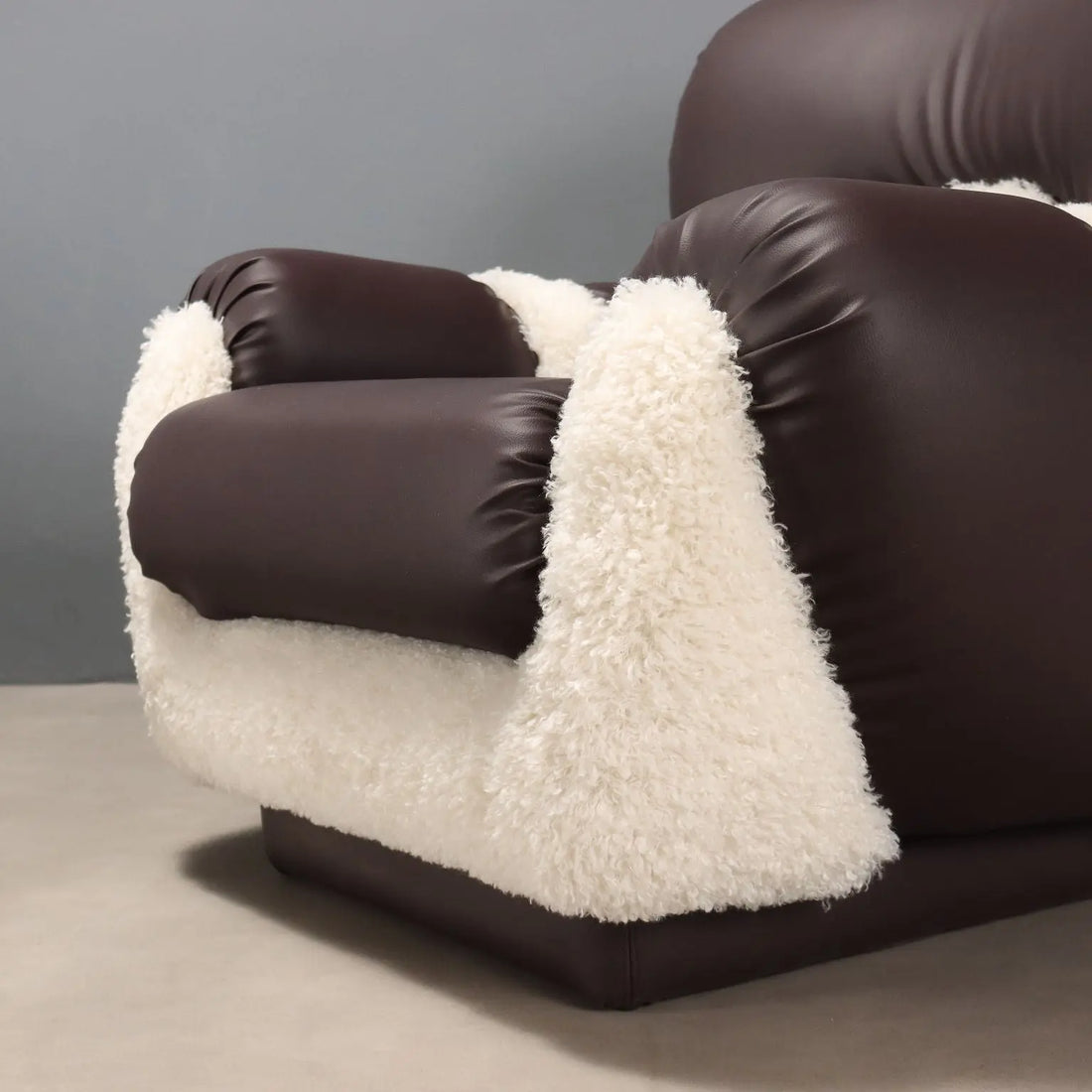 1970s Armchairs in Faux Leather and Fur - Mid-Century