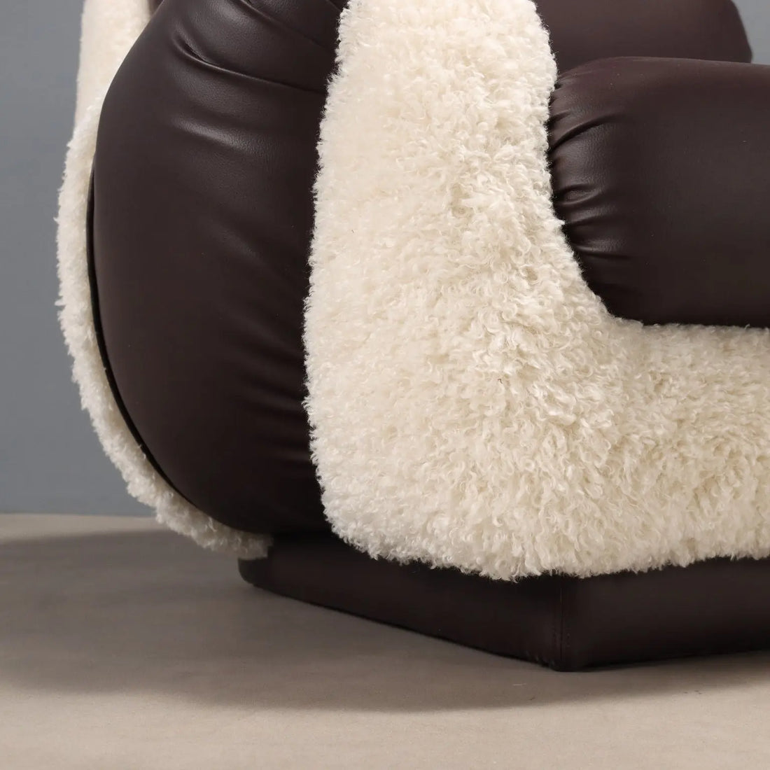 1970s Armchairs in Faux Leather and Fur - Mid-Century