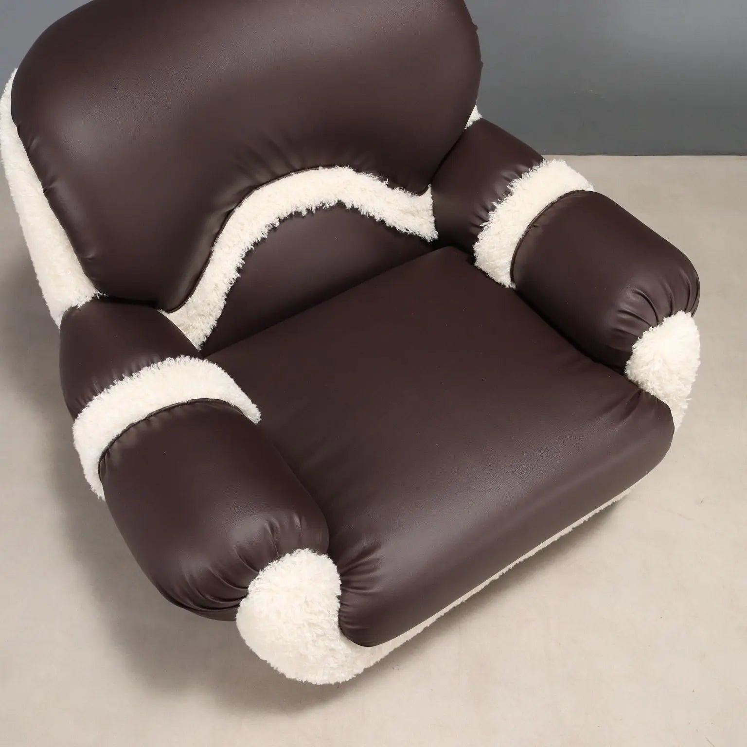 1970s Armchairs in Faux Leather and Fur - Mid-Century