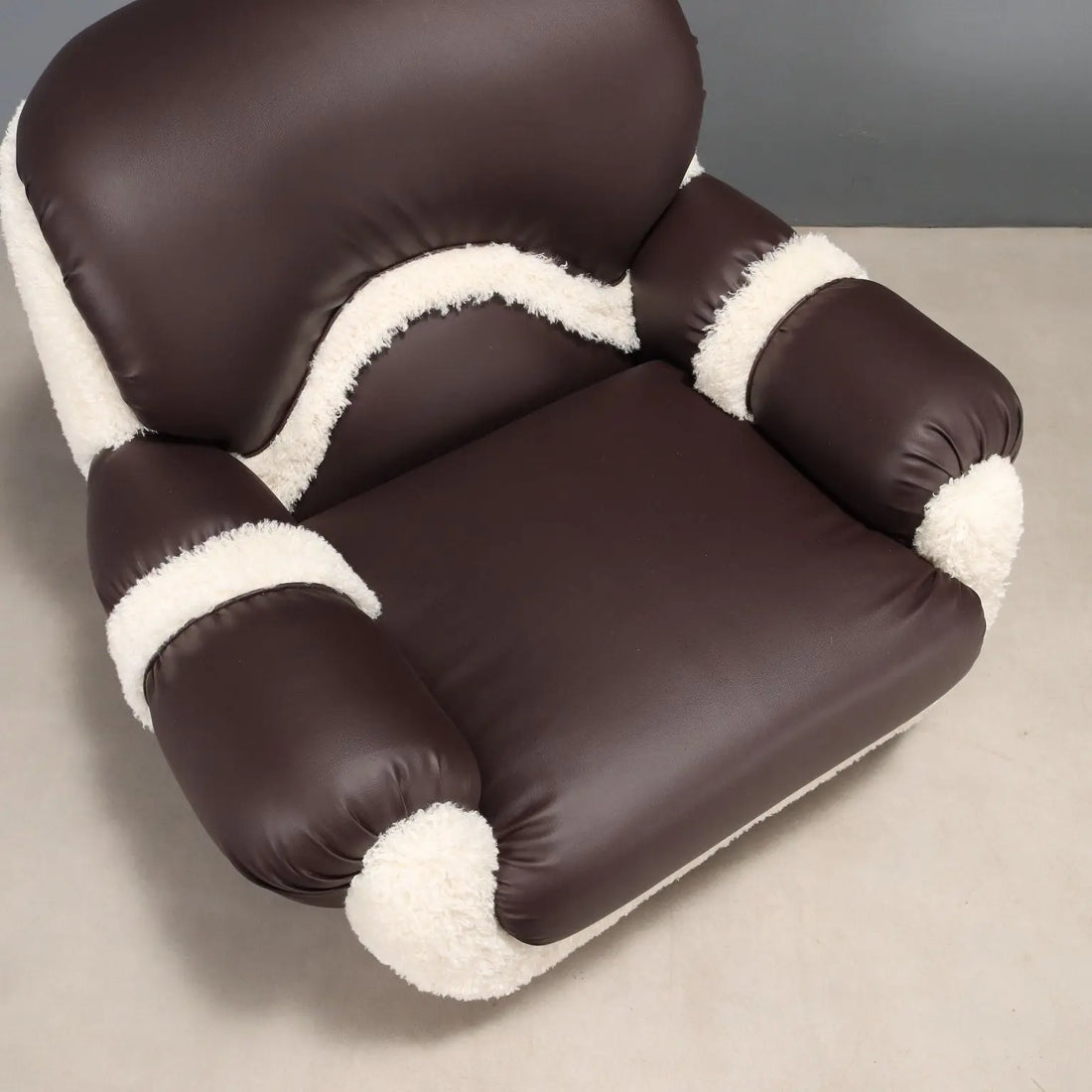 1970s Armchairs in Faux Leather and Fur - Mid-Century