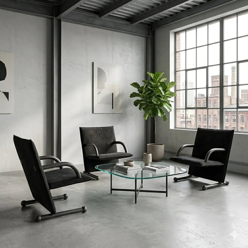 T Line' Armchairs by Burkhard Vogtherr - Artflex 1980s