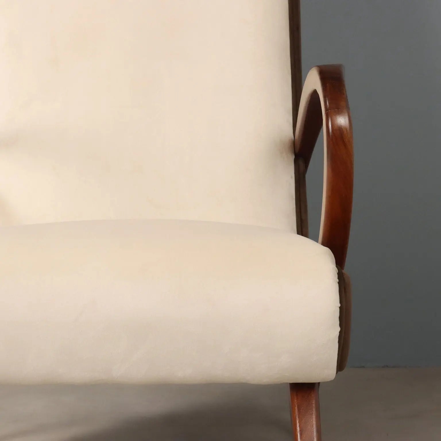 Vintage Armchairs Painted Beech Two-Tone Fabric Design 1950s - 1950s | Modernism | Armchairs
