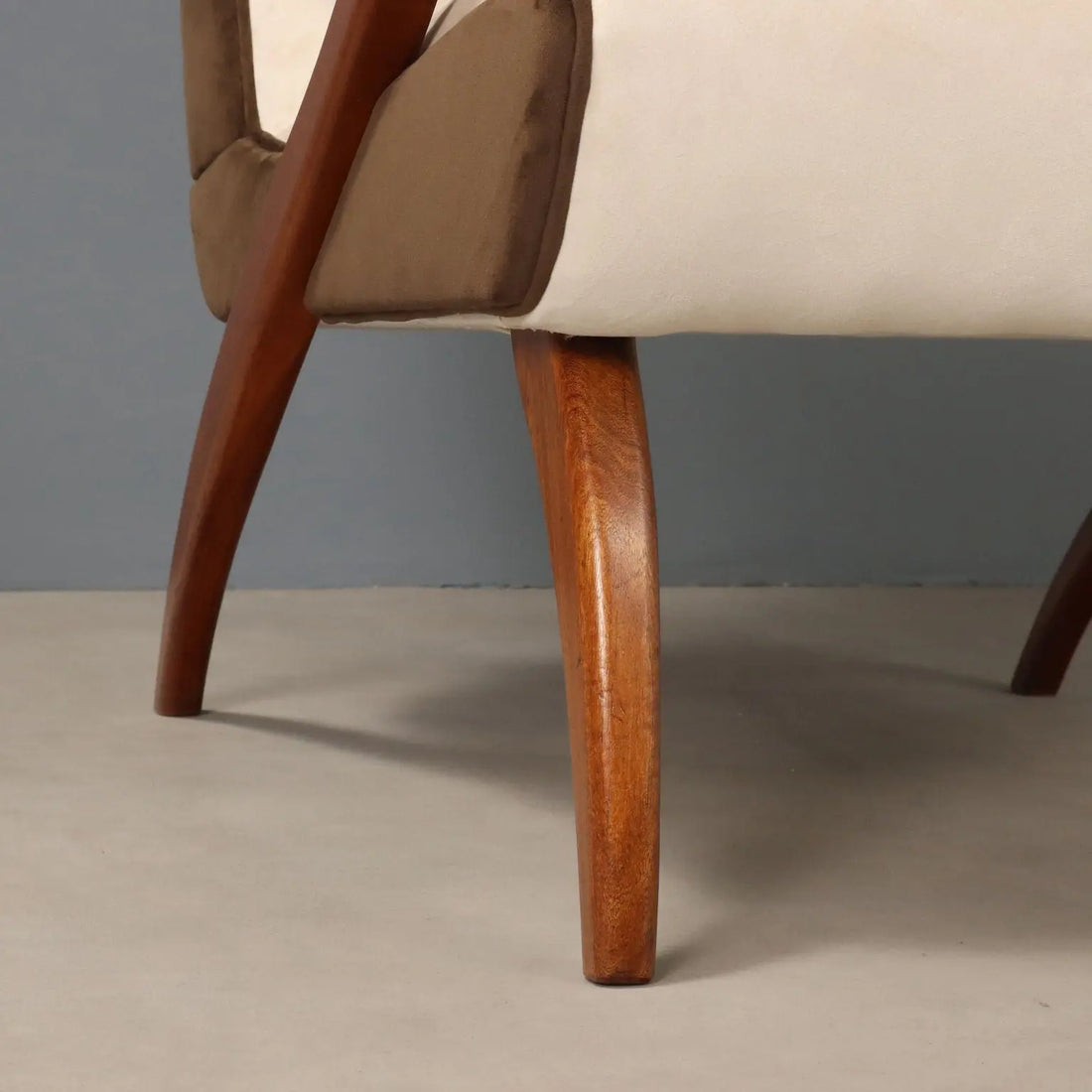 Vintage Armchairs Painted Beech Two-Tone Fabric Design 1950s - 1950s | Modernism | Armchairs
