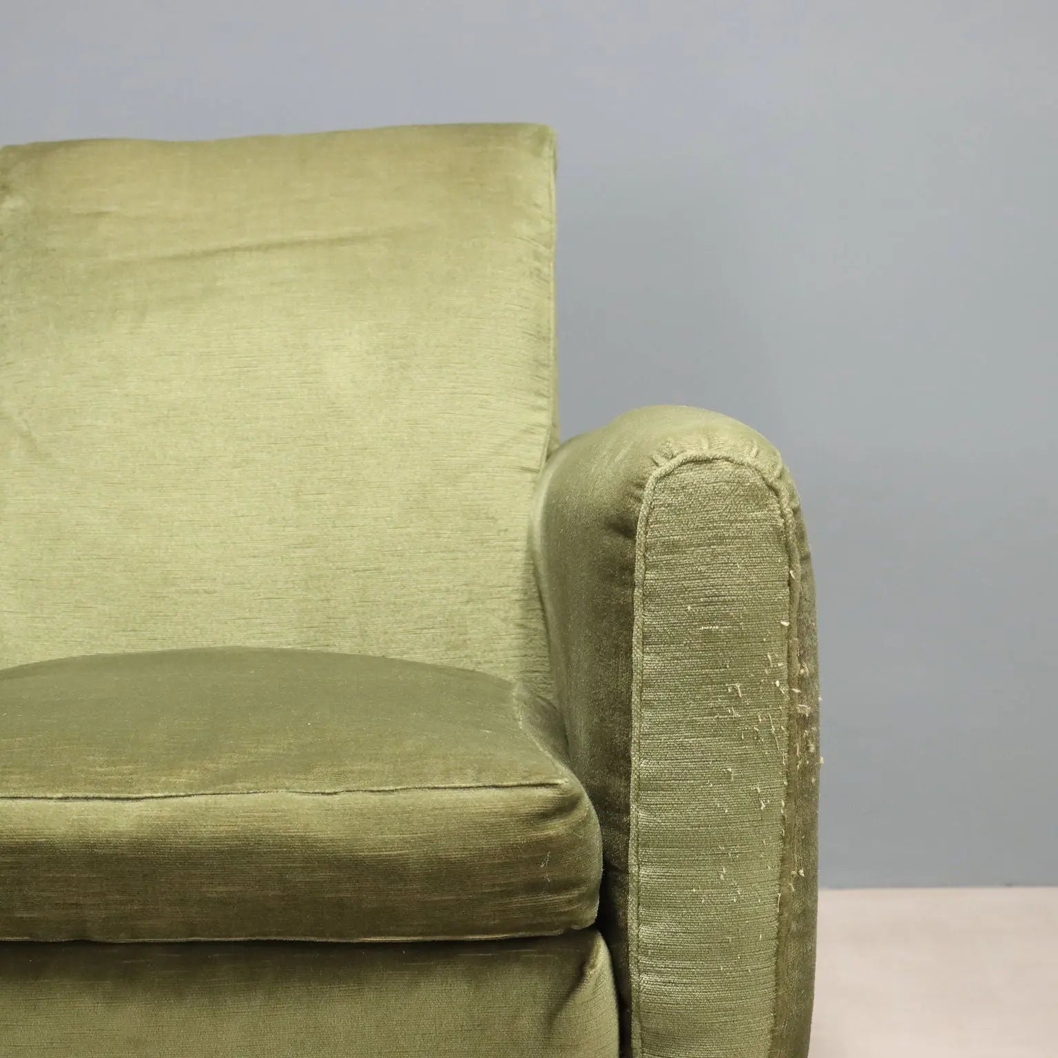 Vintage Armchairs Velvet Wood Design Italy 1940s-1950s
