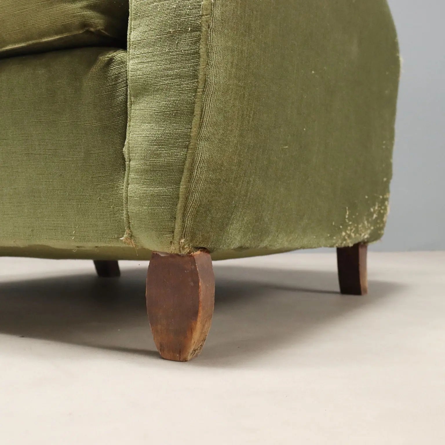 Vintage Armchairs Velvet Wood Design Italy 1940s-1950s