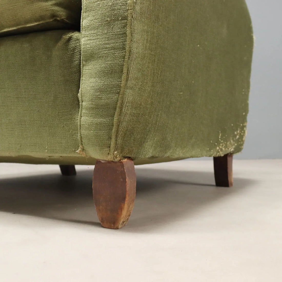 Vintage Armchairs Velvet Wood Design Italy 1940s-1950s