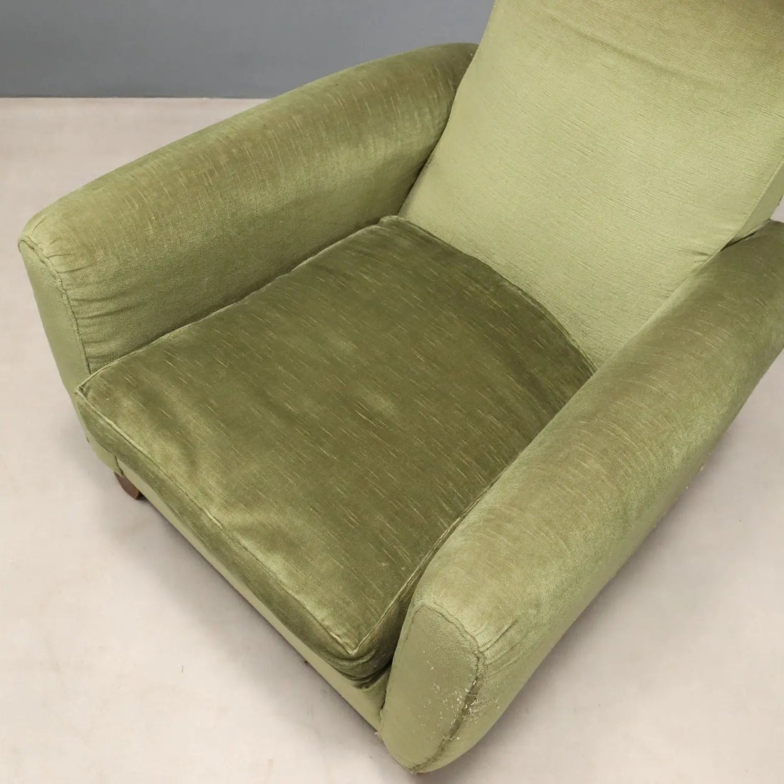 Vintage Armchairs Velvet Wood Design Italy 1940s-1950s