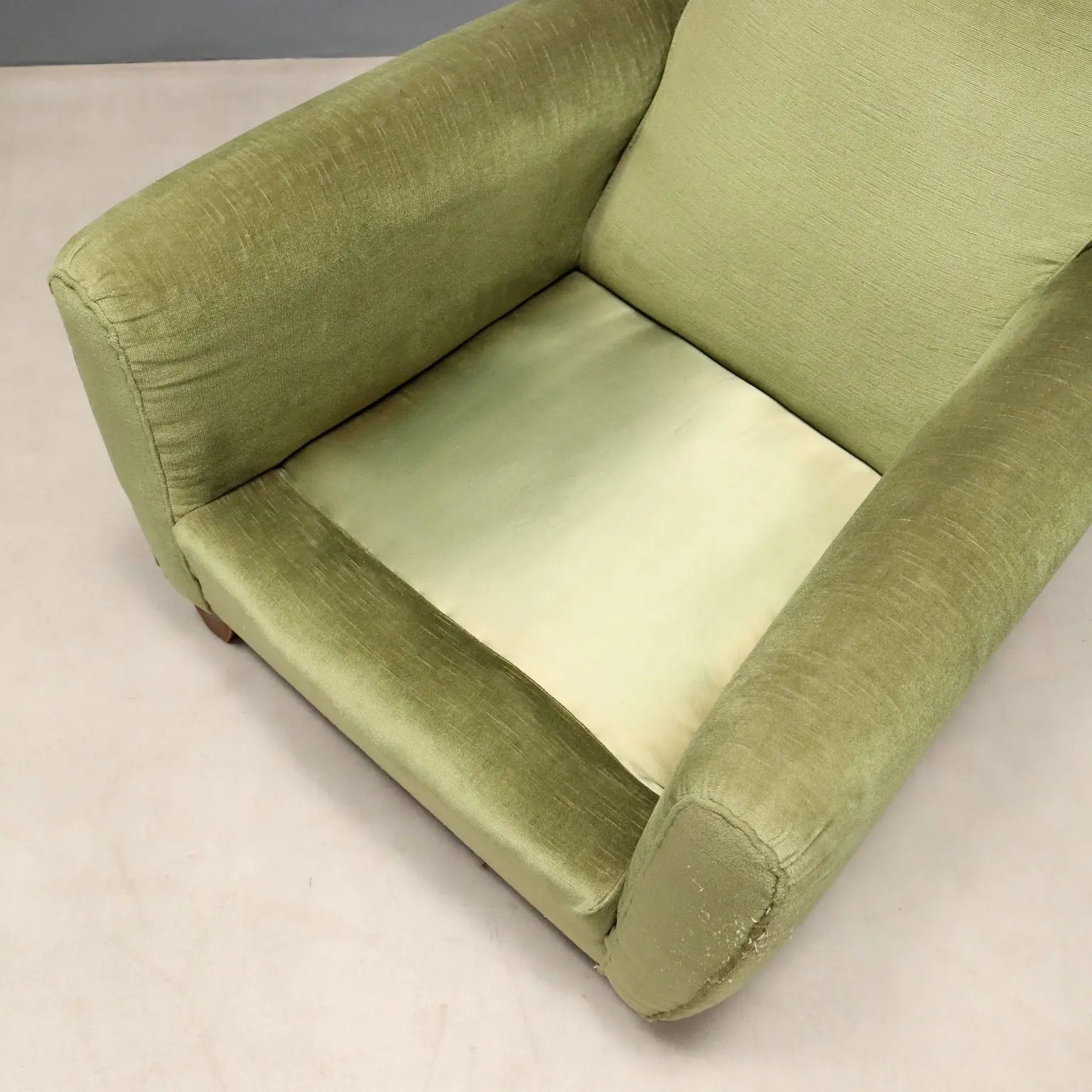 Vintage Armchairs Velvet Wood Design Italy 1940s-1950s