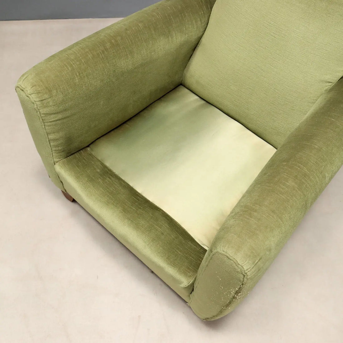 Vintage Armchairs Velvet Wood Design Italy 1940s-1950s
