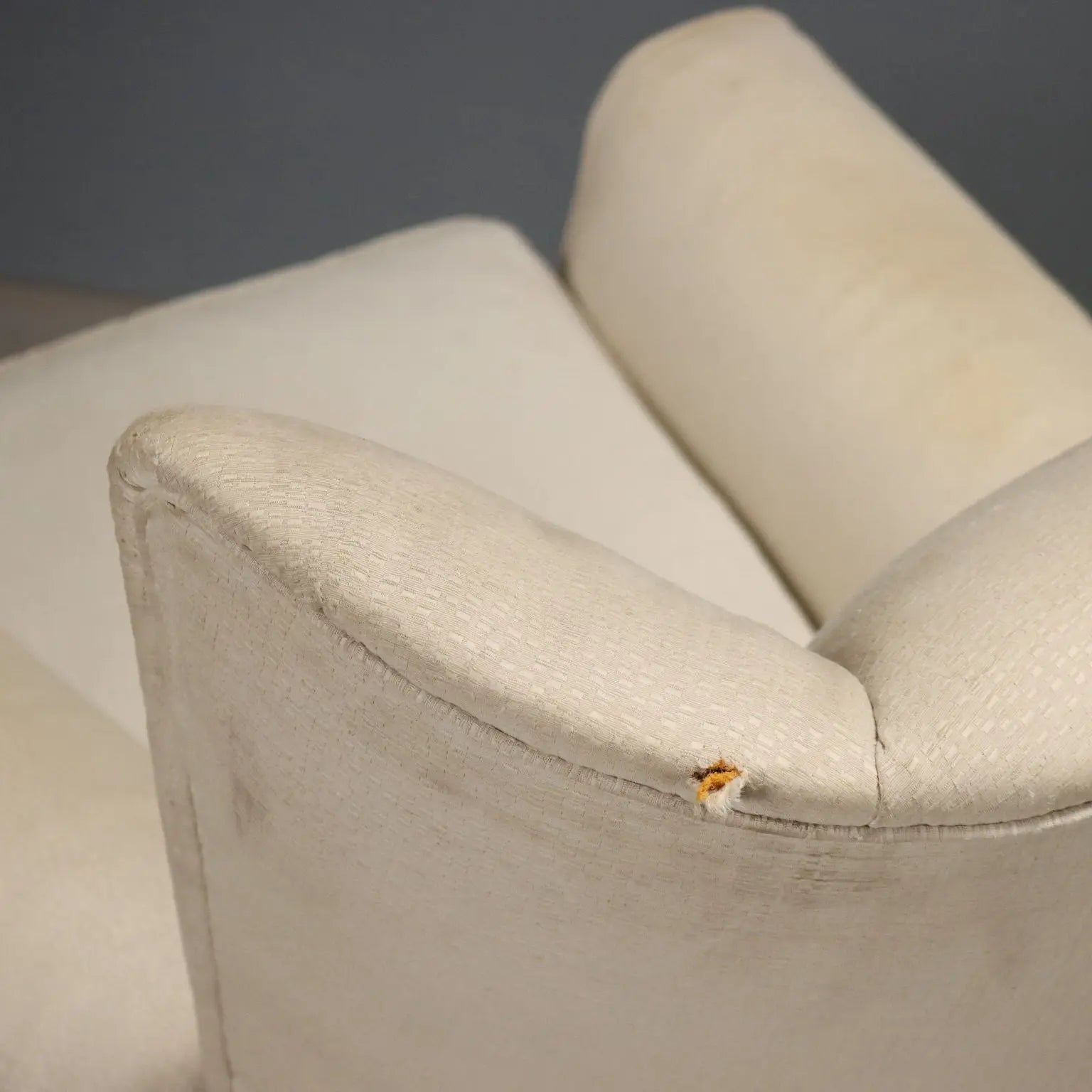 Vintage Bergère Armchair Beech Fabric Design 1950s