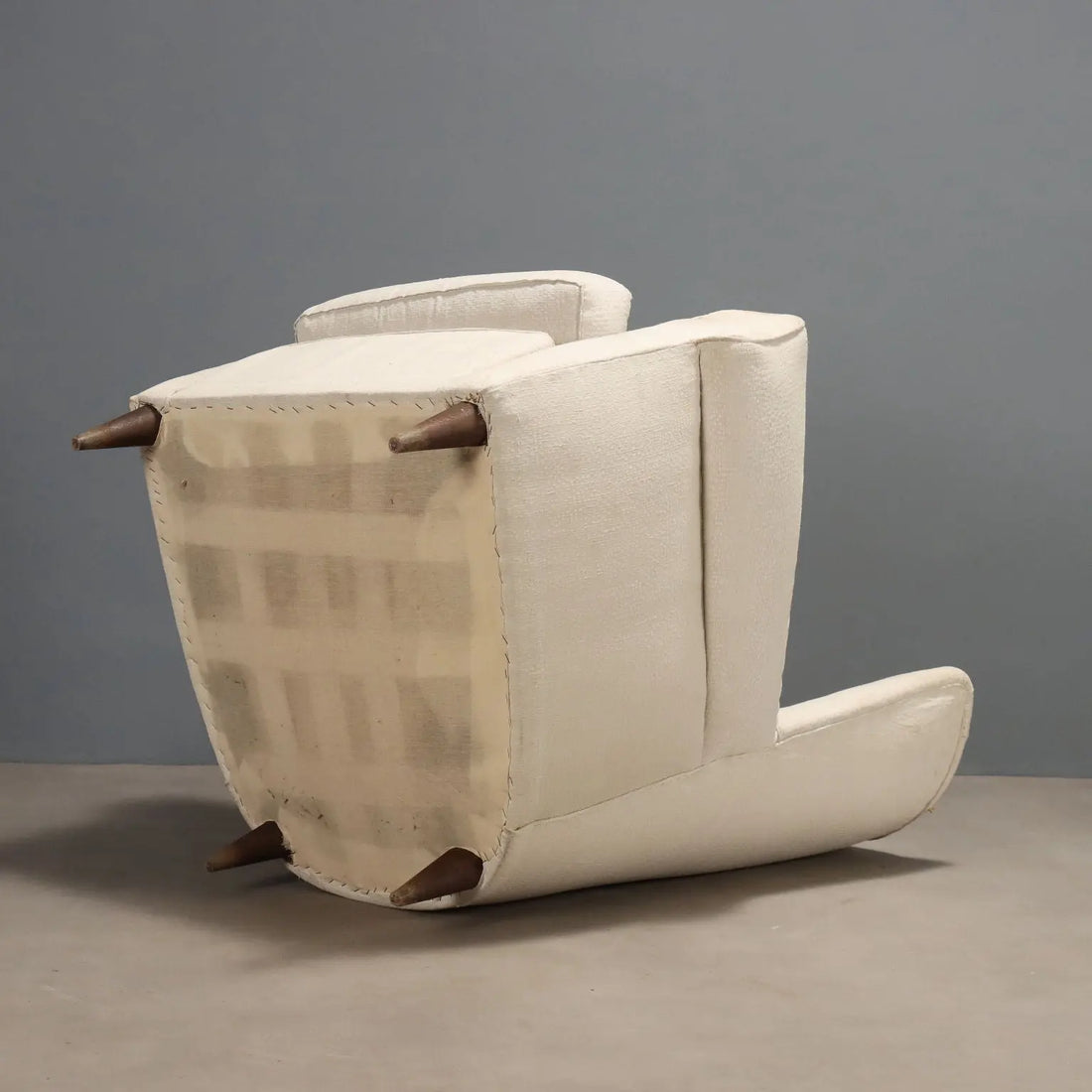 Vintage Bergère Armchair Beech Fabric Design 1950s