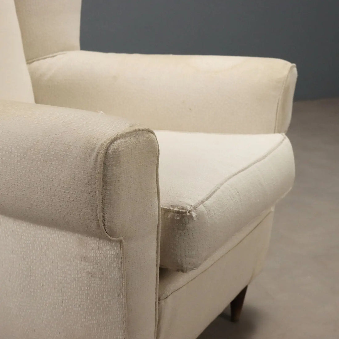Vintage Bergère Armchair Beech Fabric Design 1950s