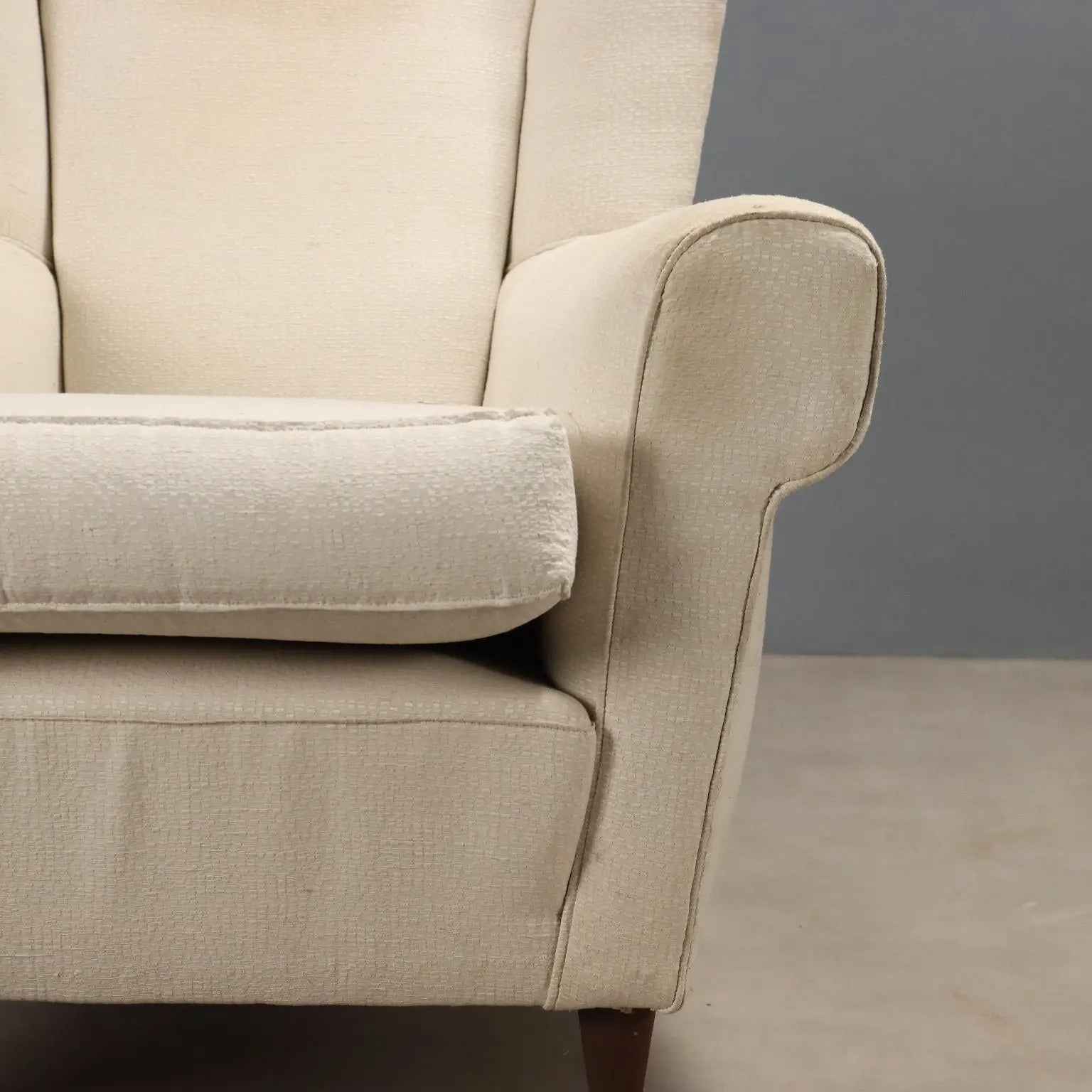 Vintage Bergère Armchair Beech Fabric Design 1950s