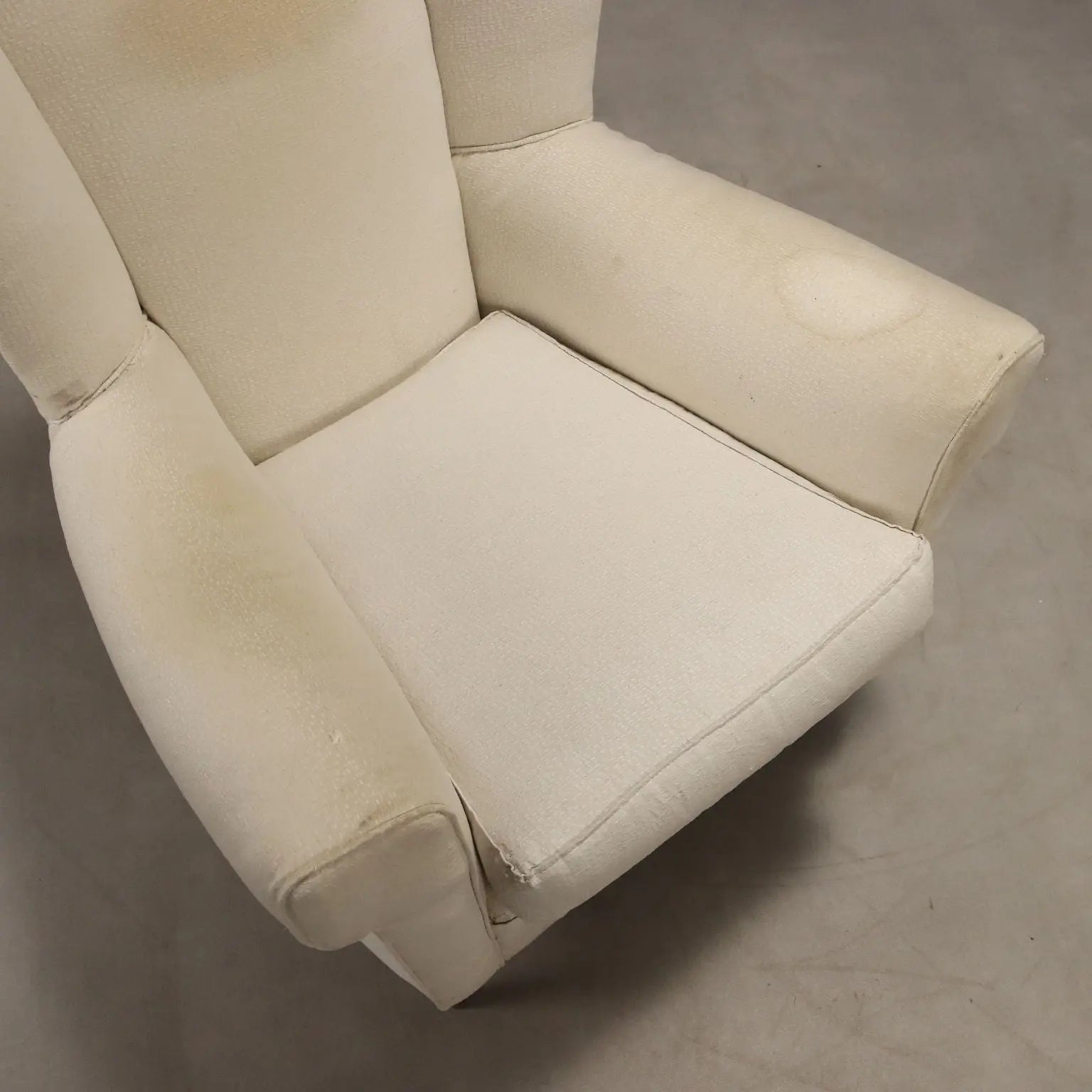Vintage Bergère Armchair Beech Fabric Design 1950s