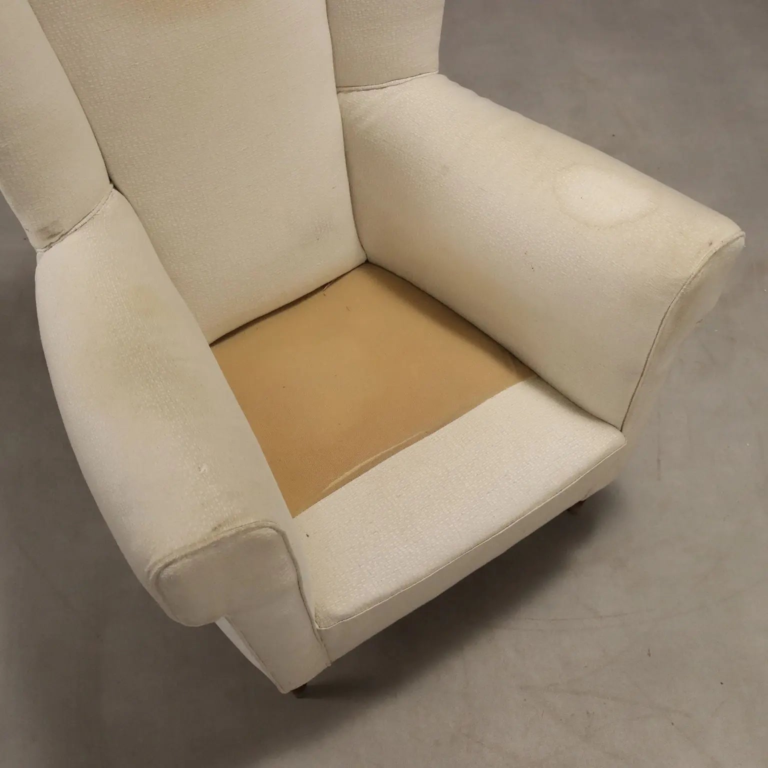 Vintage Bergère Armchair Beech Fabric Design 1950s