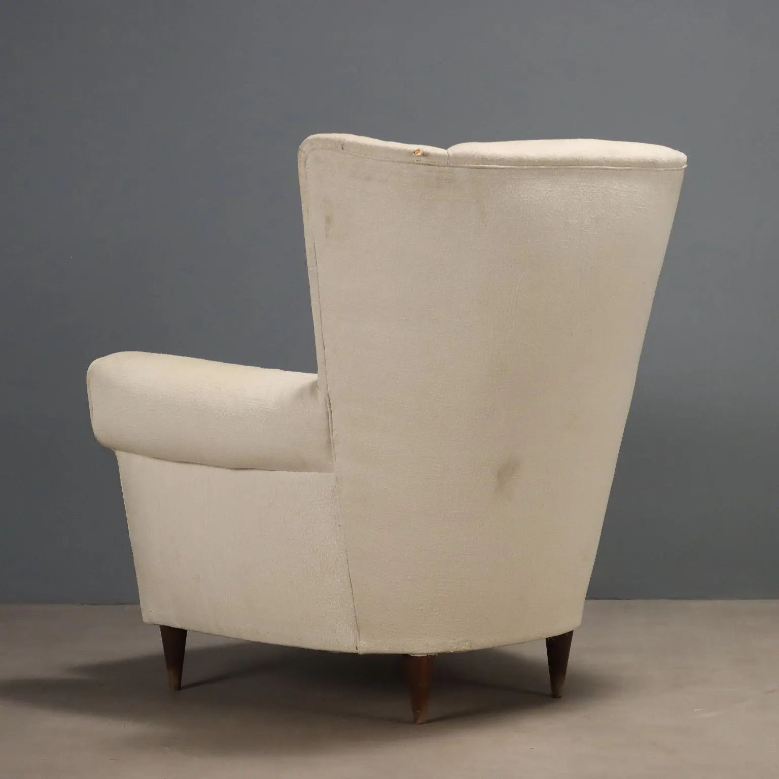 Vintage Bergère Armchair Beech Fabric Design 1950s