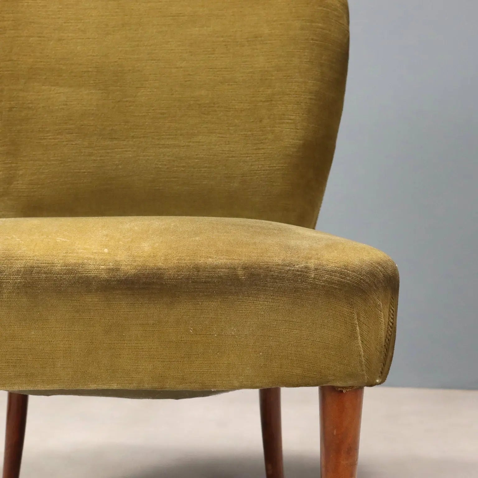 Vintage Armchairs Velvet Painted Beech Design 1950s-1960s