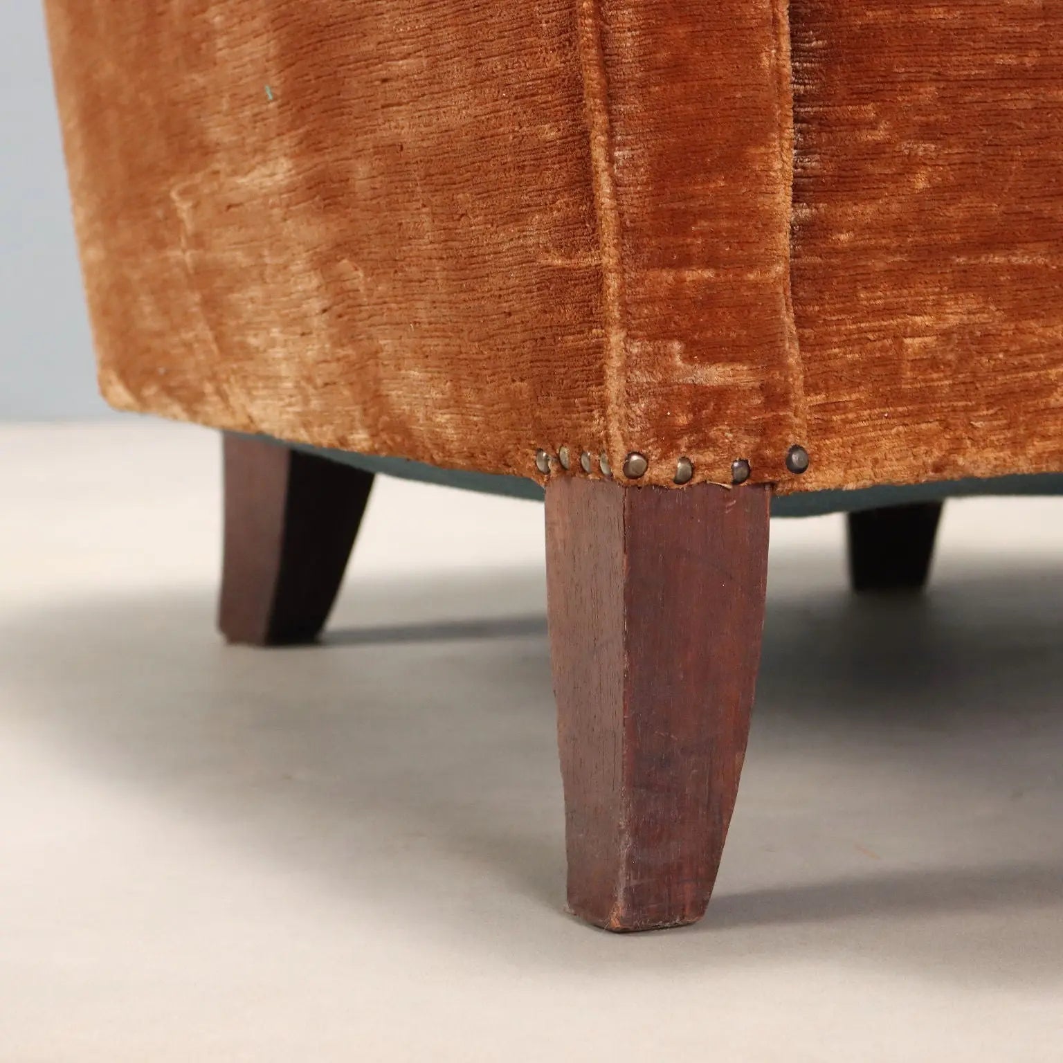 Vintage Armchair Velvet Design Italy 1940s-1950s