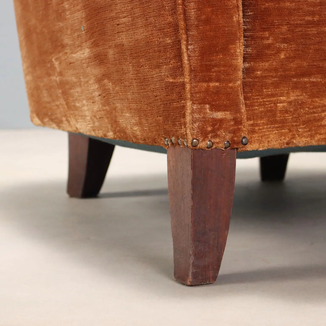 Vintage Armchair Velvet Design Italy 1940s-1950s