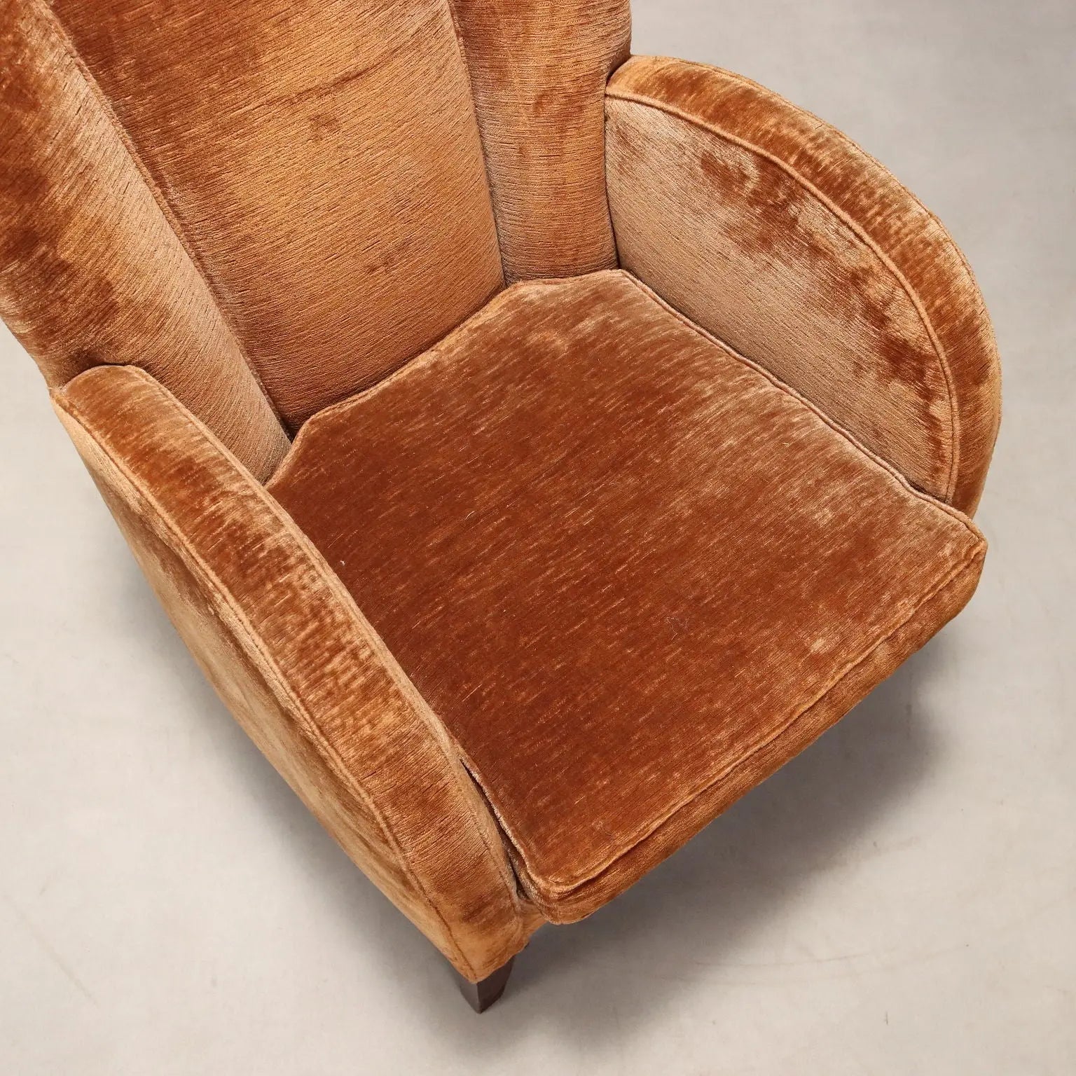 Vintage Armchair Velvet Design Italy 1940s-1950s