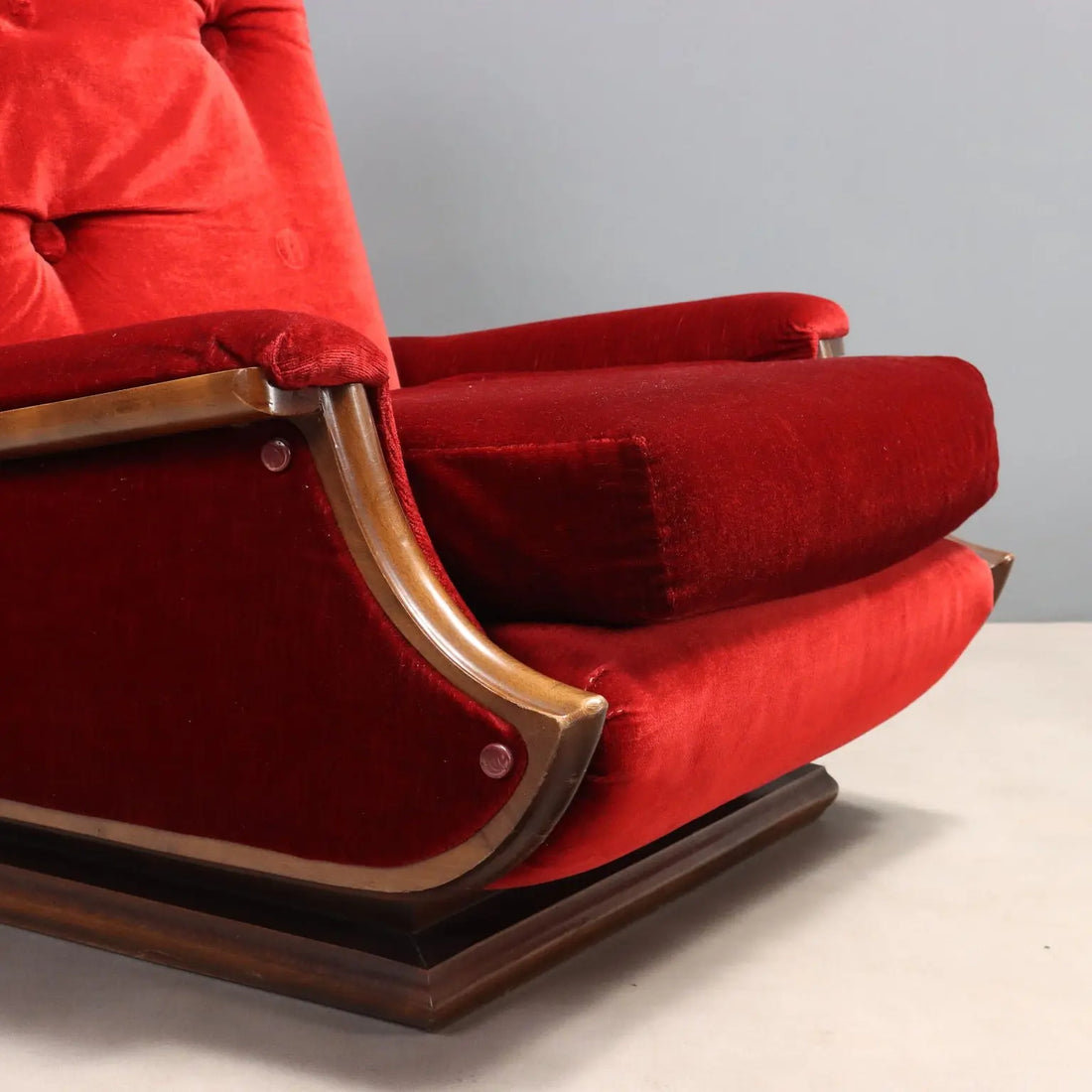 Vintage Armchairs Painted Beech Fabric Design Italy 1970s