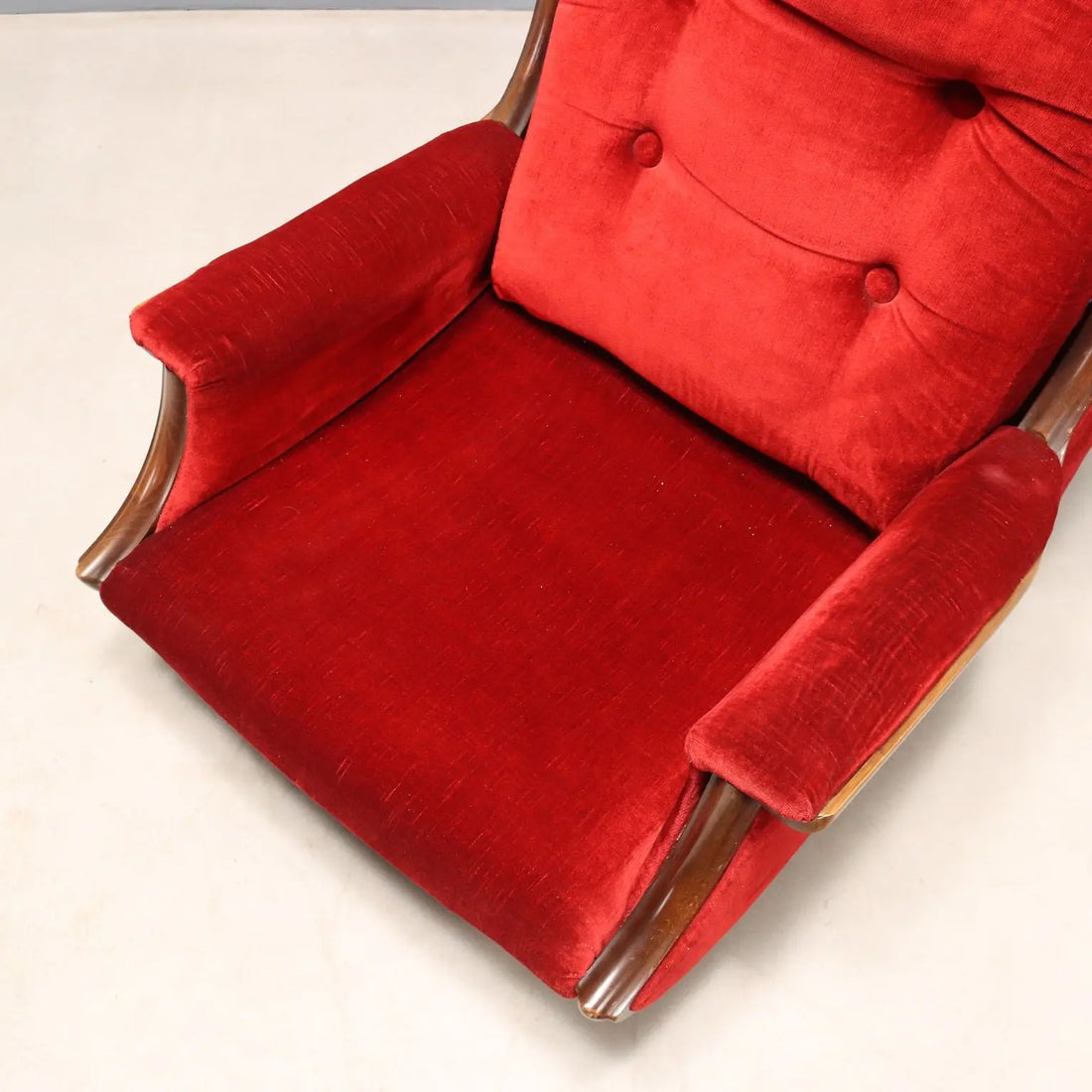Vintage Armchairs Painted Beech Fabric Design Italy 1970s