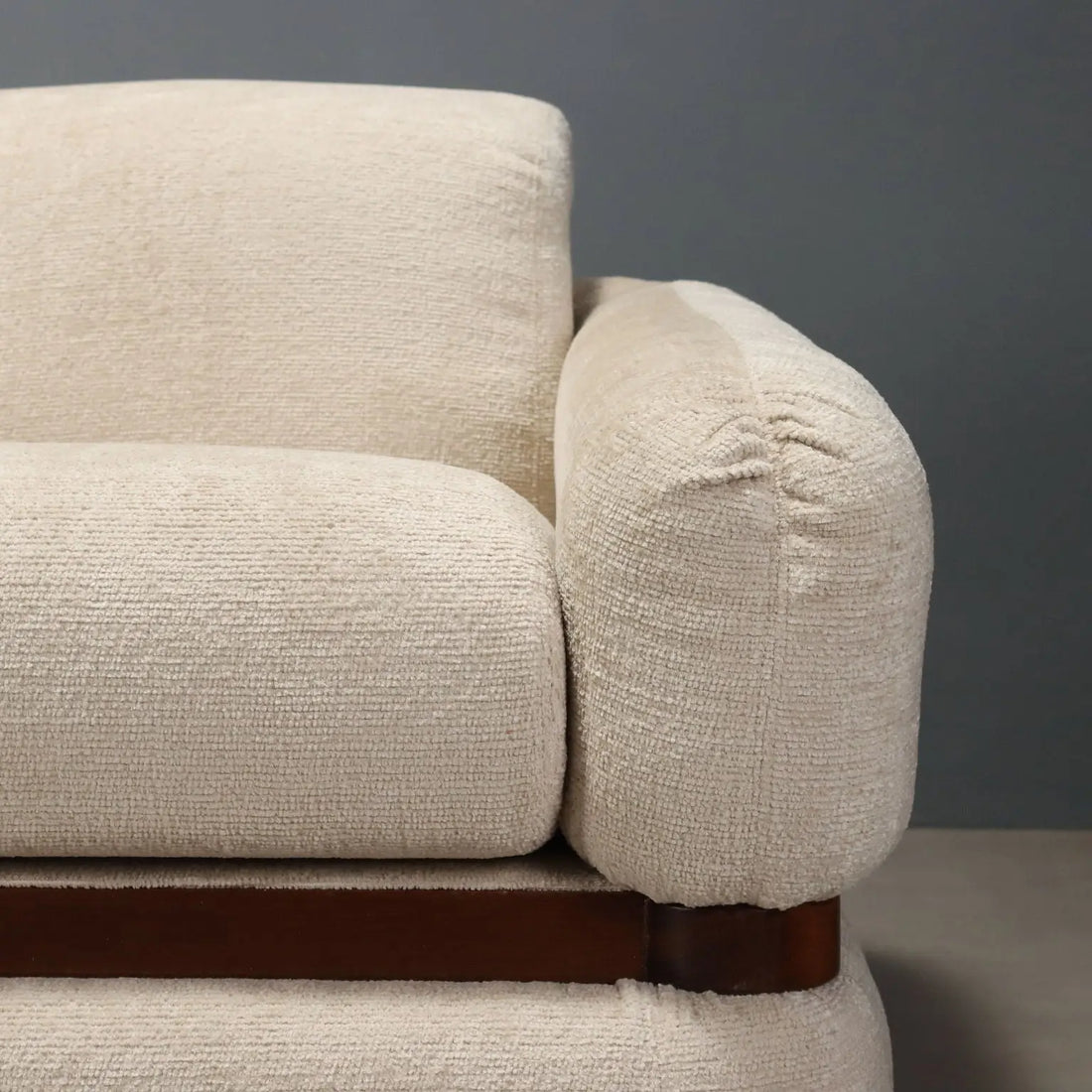 Vintage Armchairs Fabric Walnut Design Italy 1970s