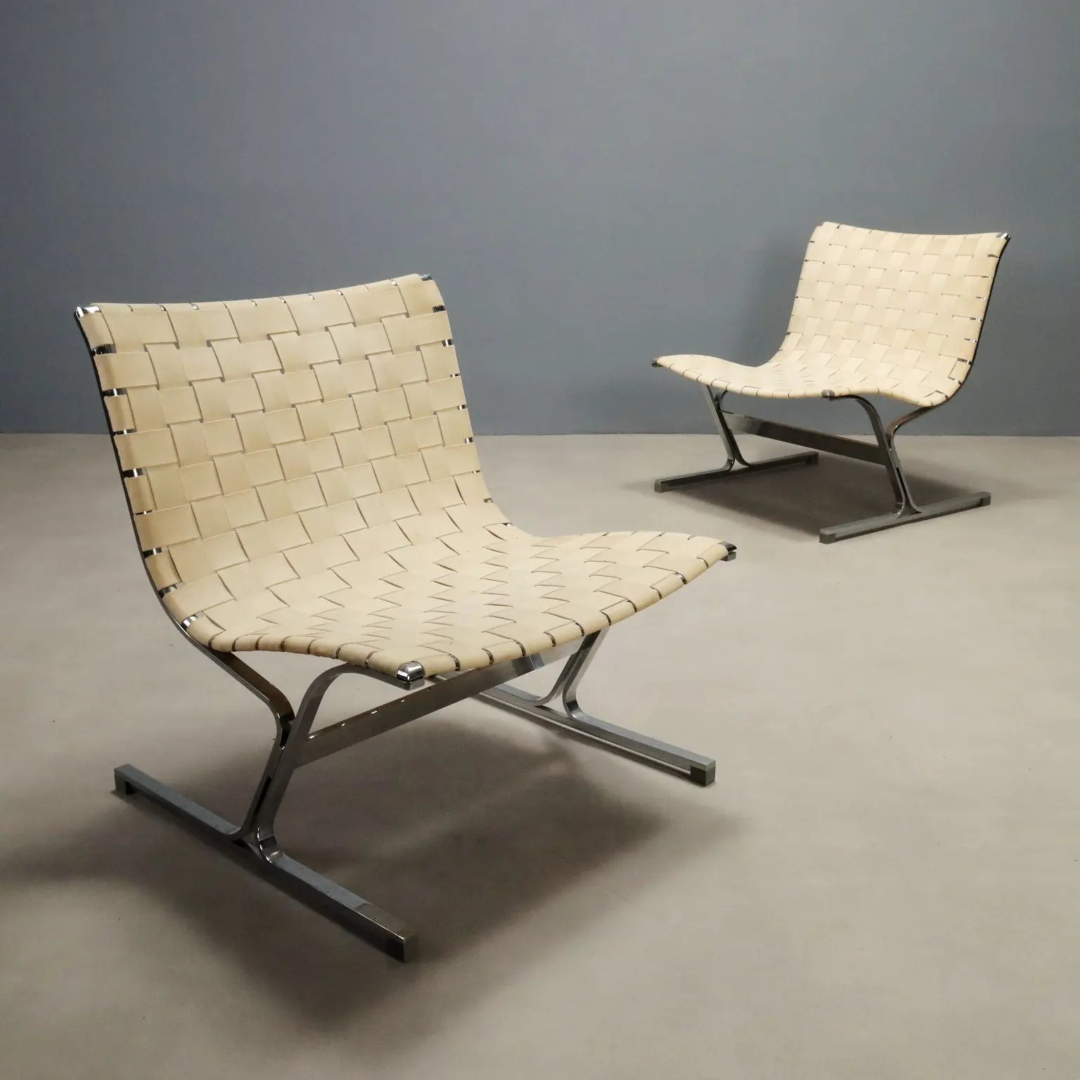 Vintage Armchairs ICF PLR 1 Design Ross Littel Italy 1970s