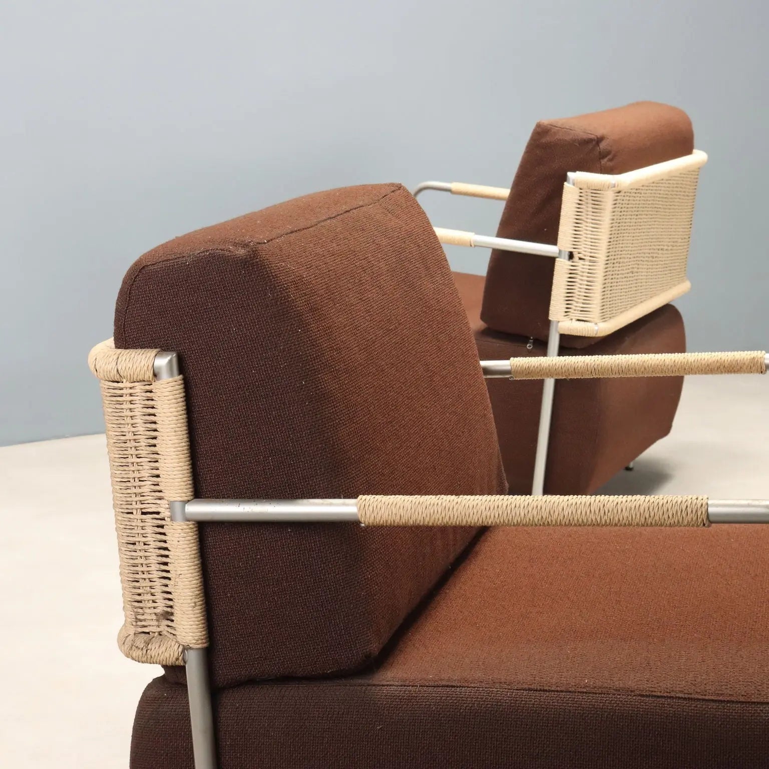 Vintage Calligaris Armchairs Metal Design Italy 1980s
