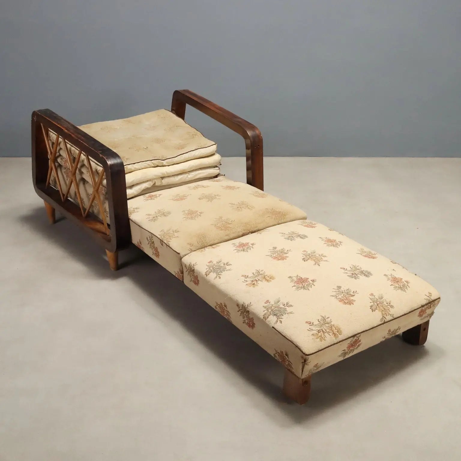 1940s-50s Armchairs with Wooden Armrests