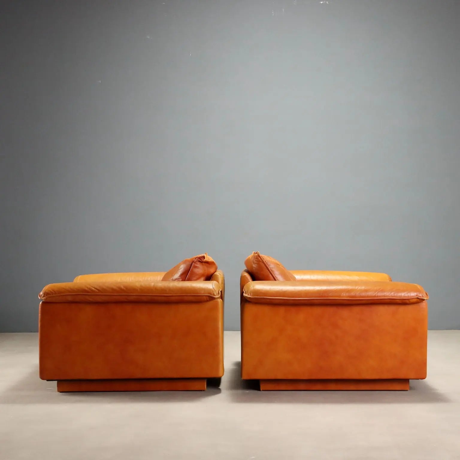 Vintage Armchairs Leather Foam Design Italy 1970s-1980s