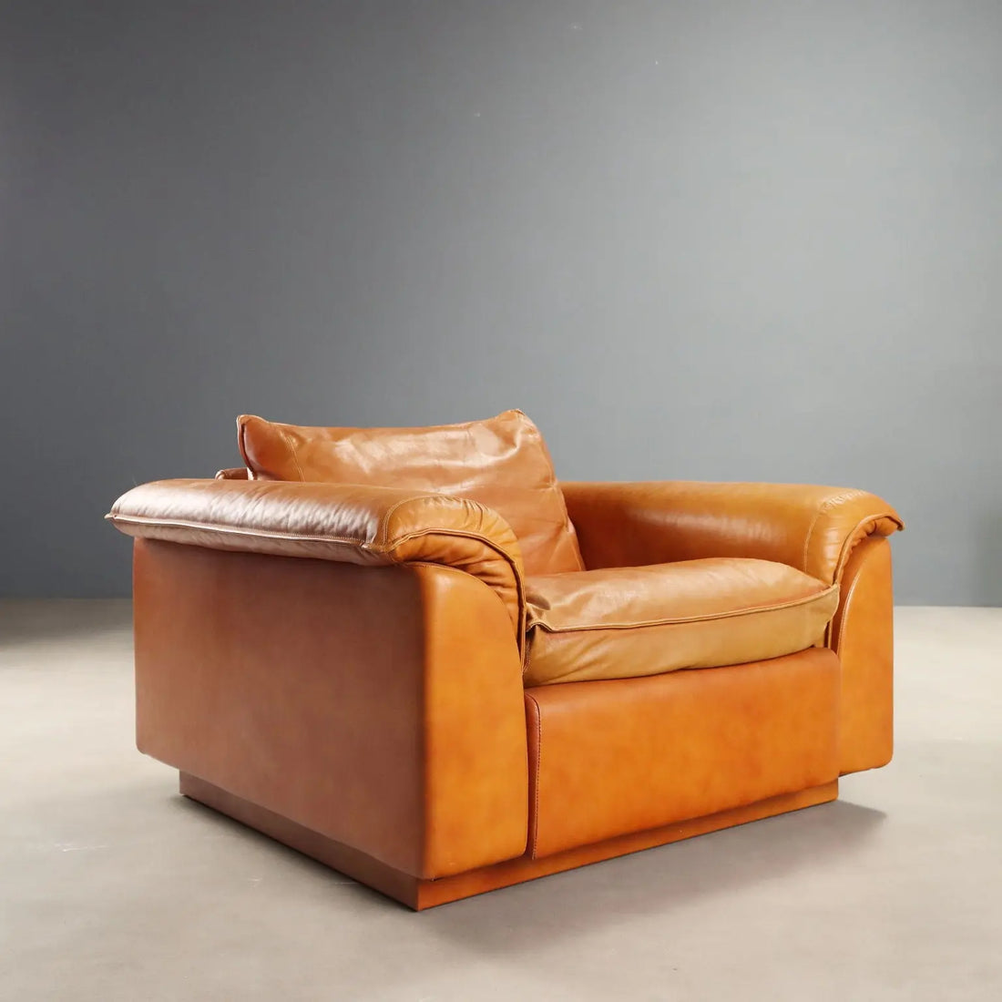 Vintage Armchairs Leather Foam Design Italy 1970s-1980s
