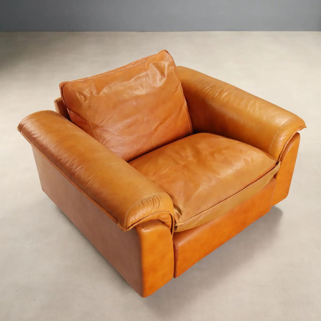 Vintage Armchairs Leather Foam Design Italy 1970s-1980s
